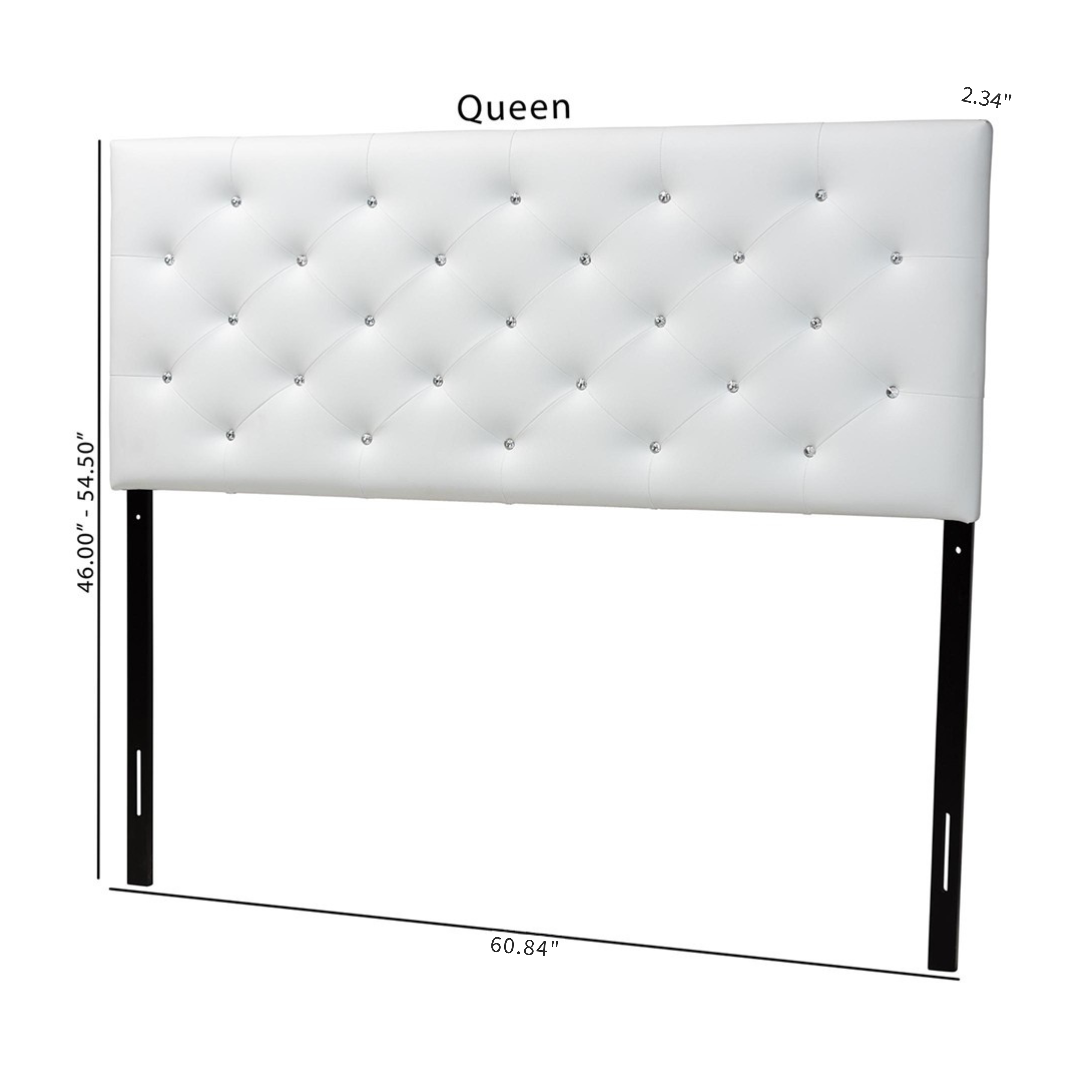 Viviana Modern and Contemporary White Faux Leather Upholstered Button-tufted Queen Size Headboard