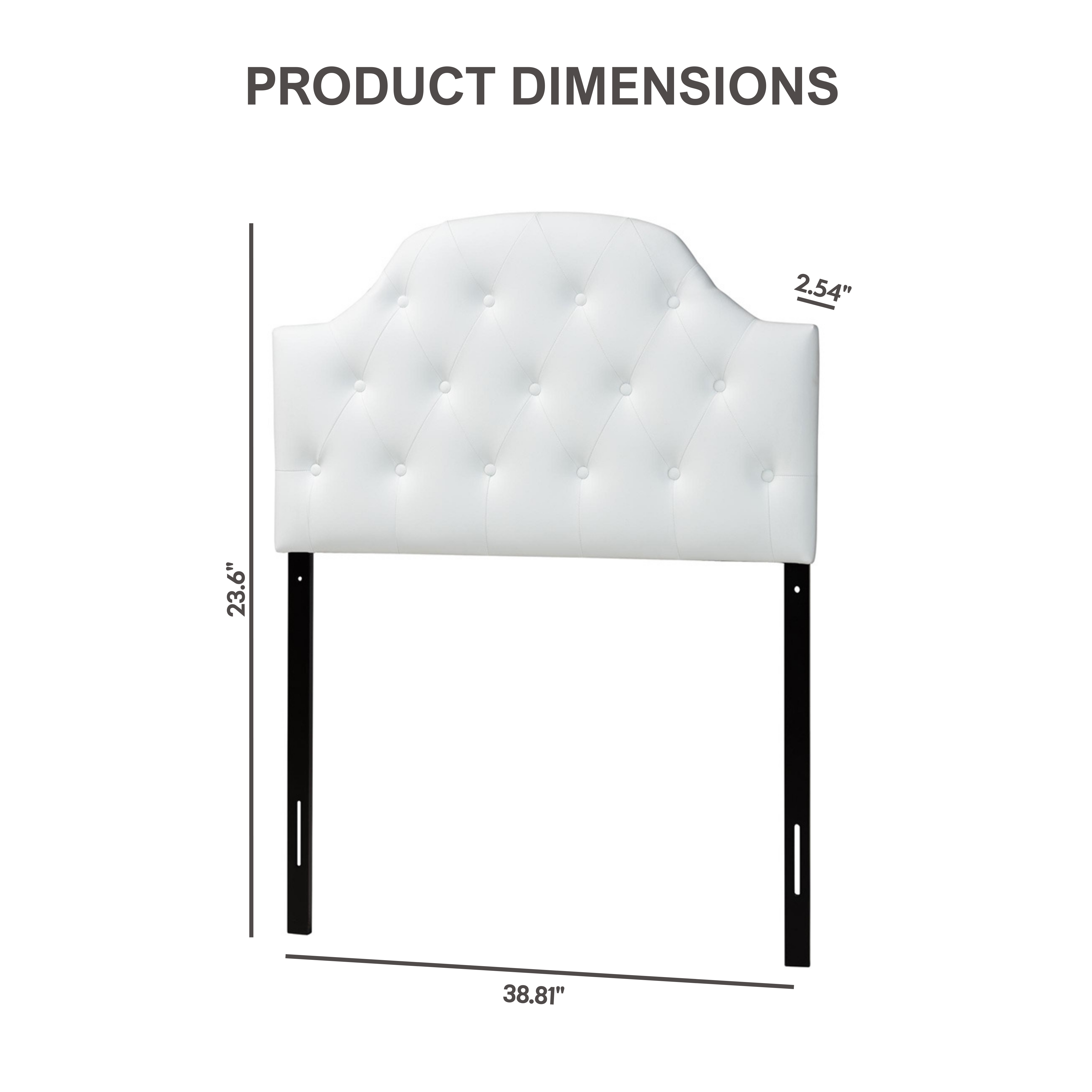 Morris Modern and Contemporary White Faux Leather Upholstered Button-Tufted Scalloped Twin Size Headboard