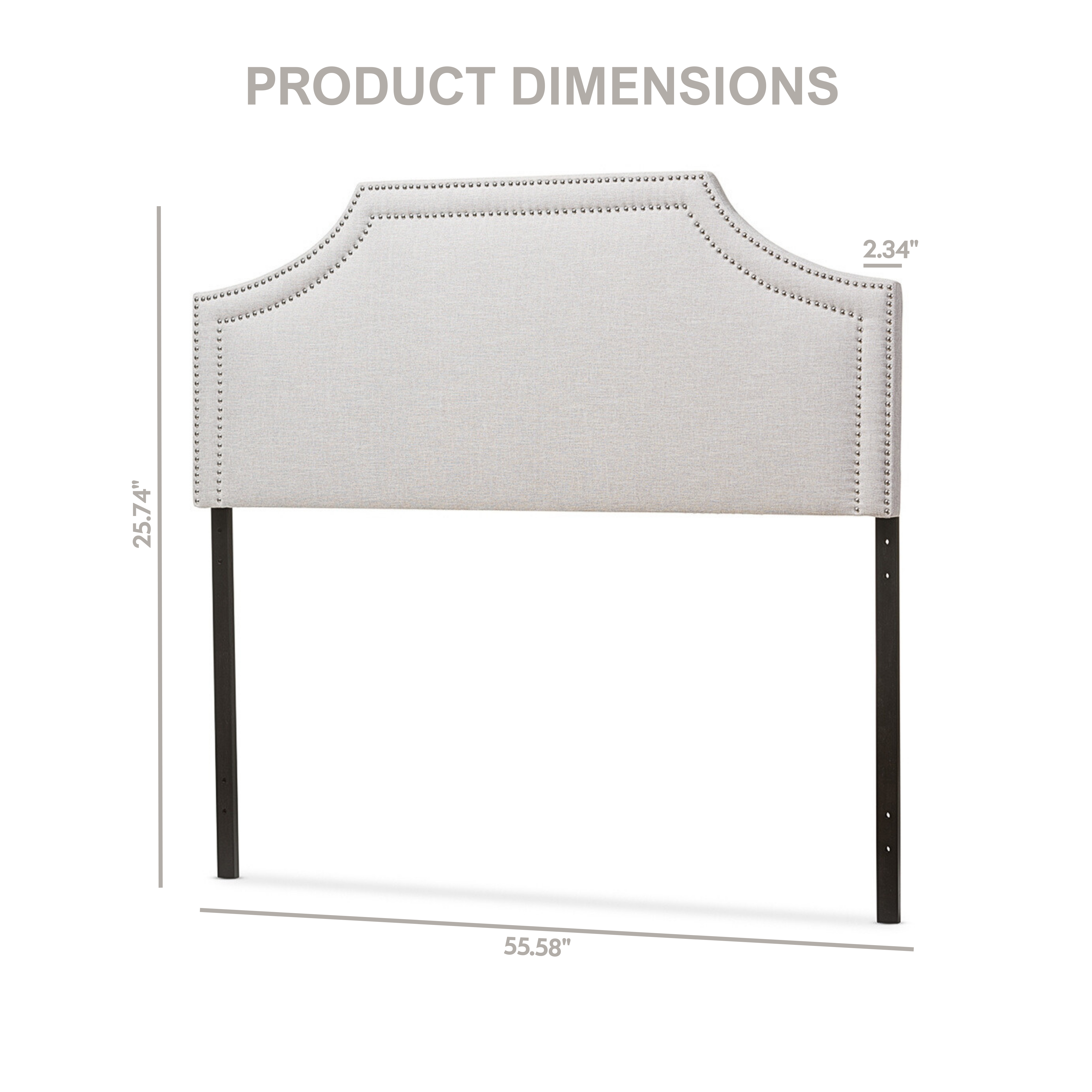 Avignon Modern and Contemporary Grayish Beige Fabric Upholstered Full Size Headboard