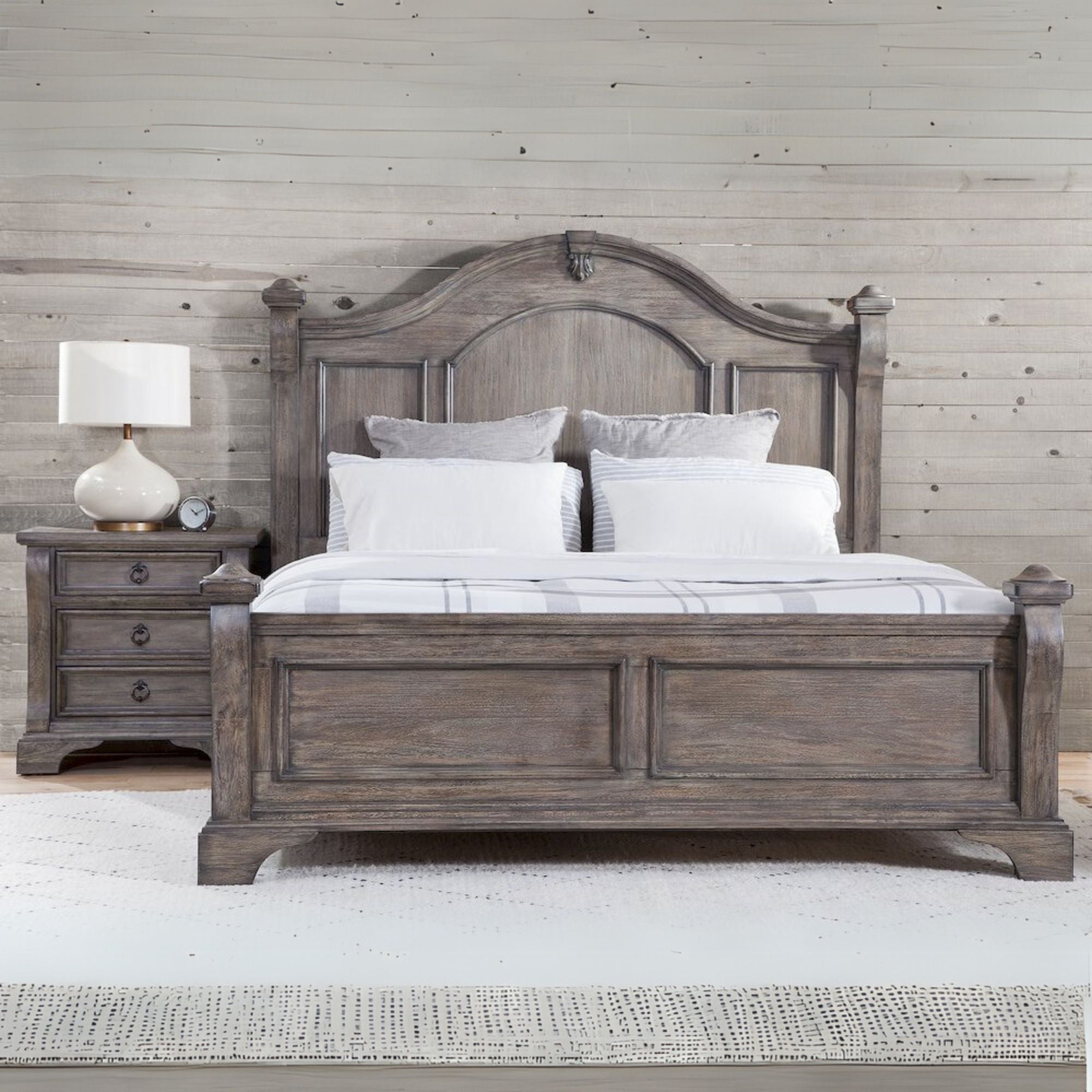 Heirloom King Poster Bed - Rustic Charcoal