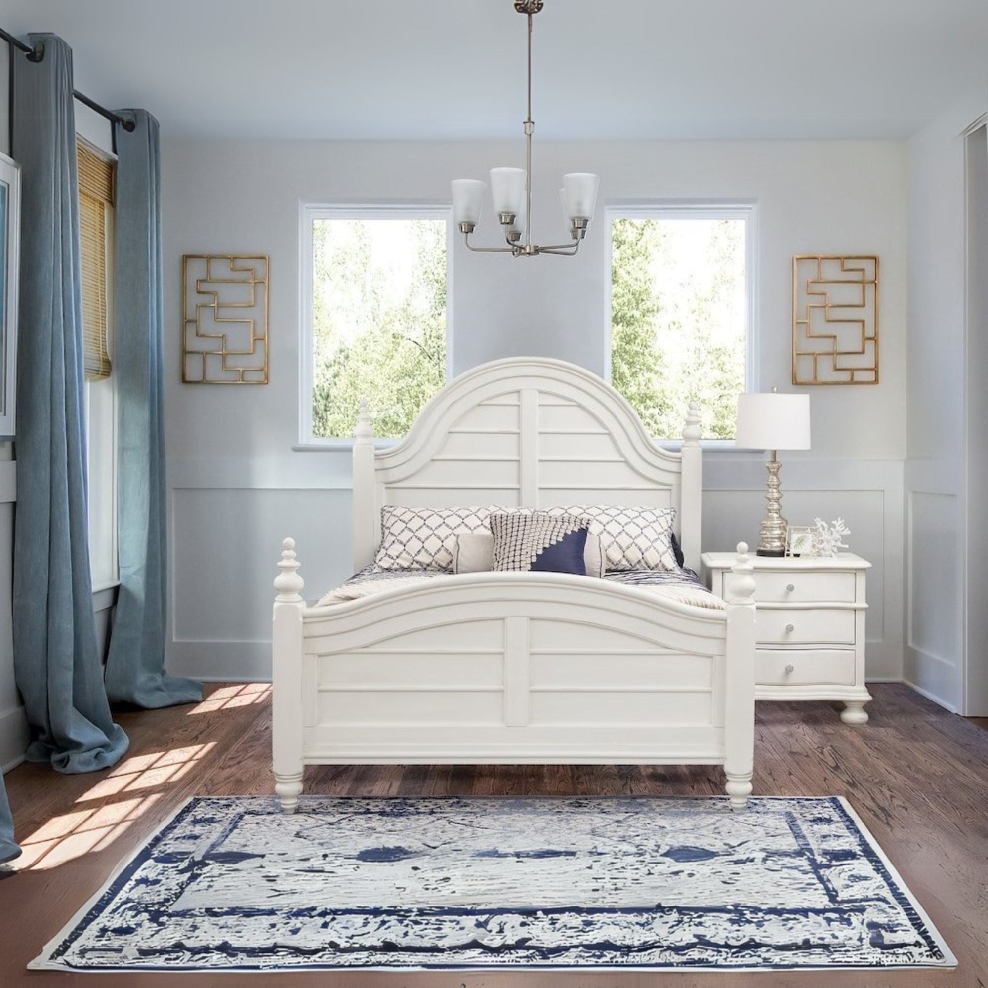 Noho Rodanthe Collection Queen Panel Bed Dove White – Farmhouse Design with Coastal Charm