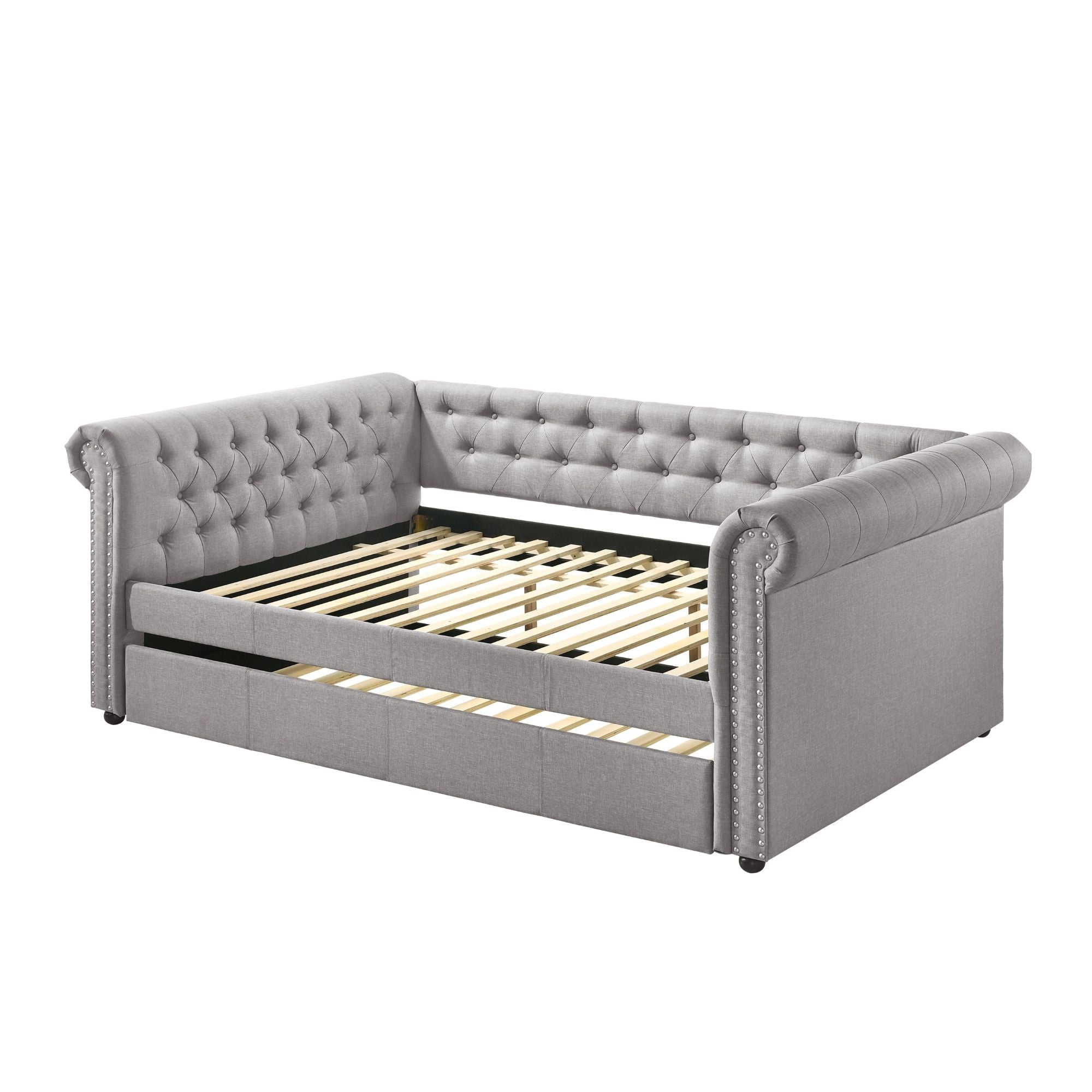 Justice Daybed w/Trundle (Full), Smoke Gray Fabric