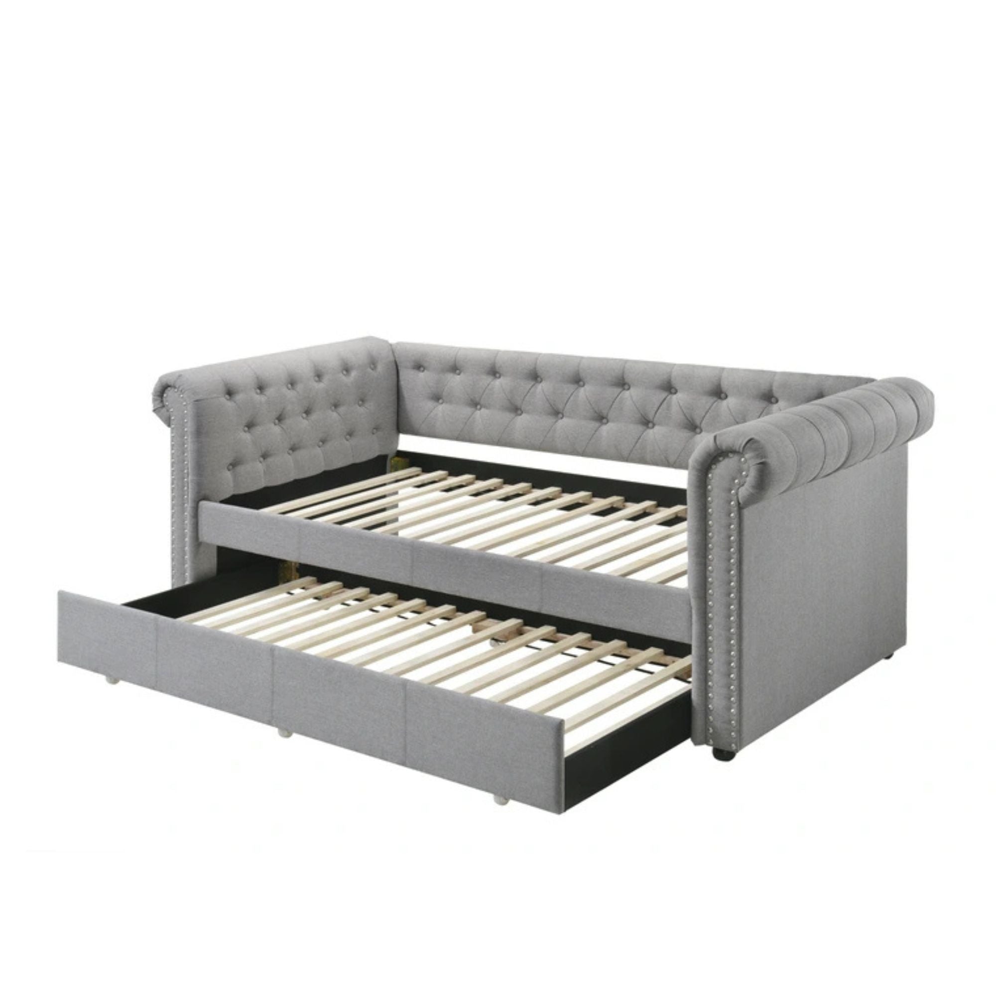 Justice Daybed w/Trundle (Twin), Smoke Gray Fabric