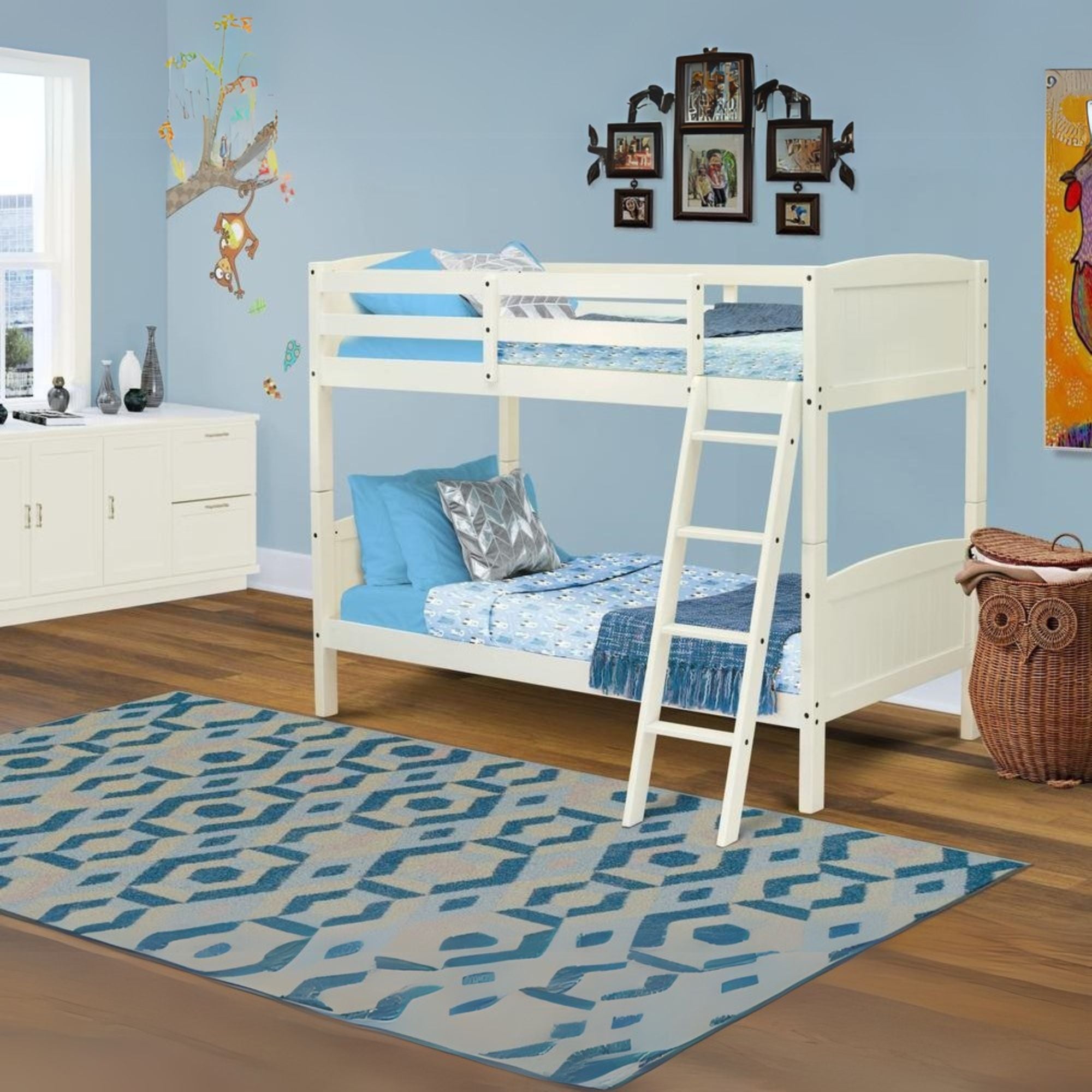 Albury Twin Bunk Bed in White Finish