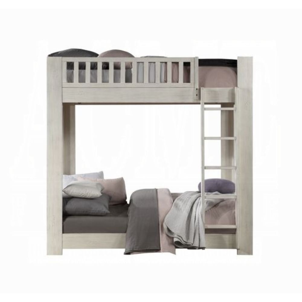 Cedro Bunk Bed (T/T), Weathered White Finish