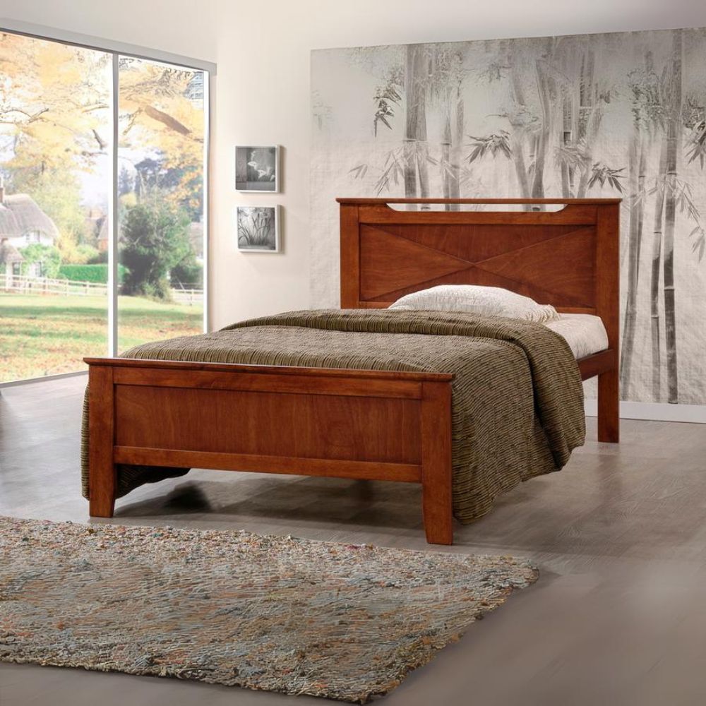 Demitasse Brown Wood Contemporary Twin-Size Bed