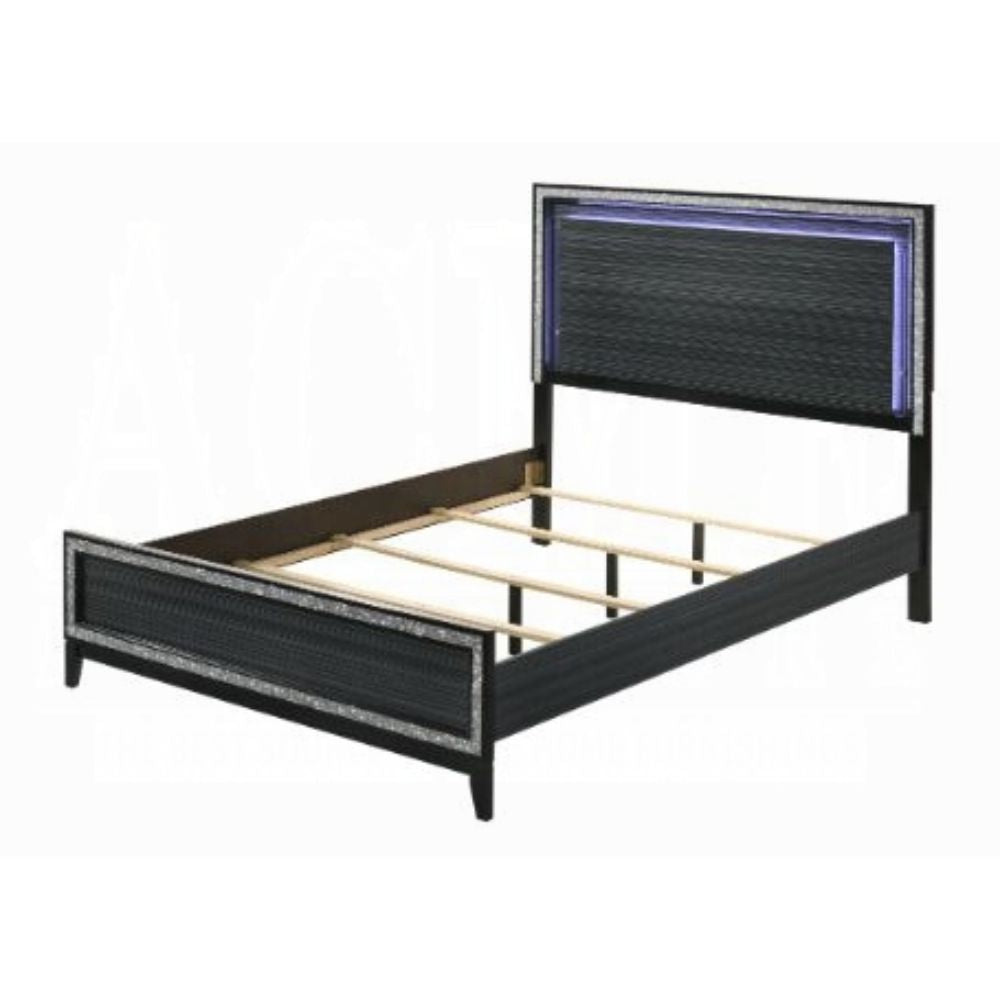 Anand Haiden Collection King Size Wooden Bed – LED Headboard, Modern Look