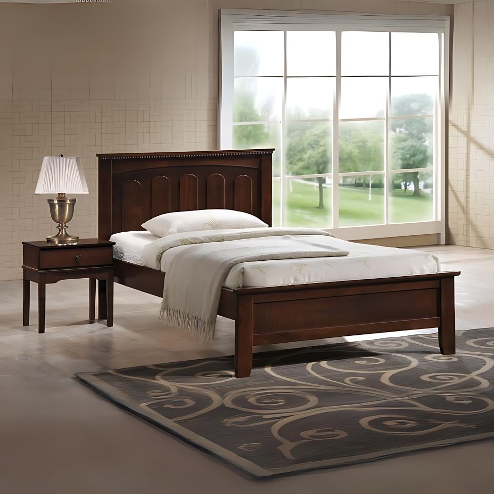 Spuma Cappuccino Wood Contemporary Full-Size Bed