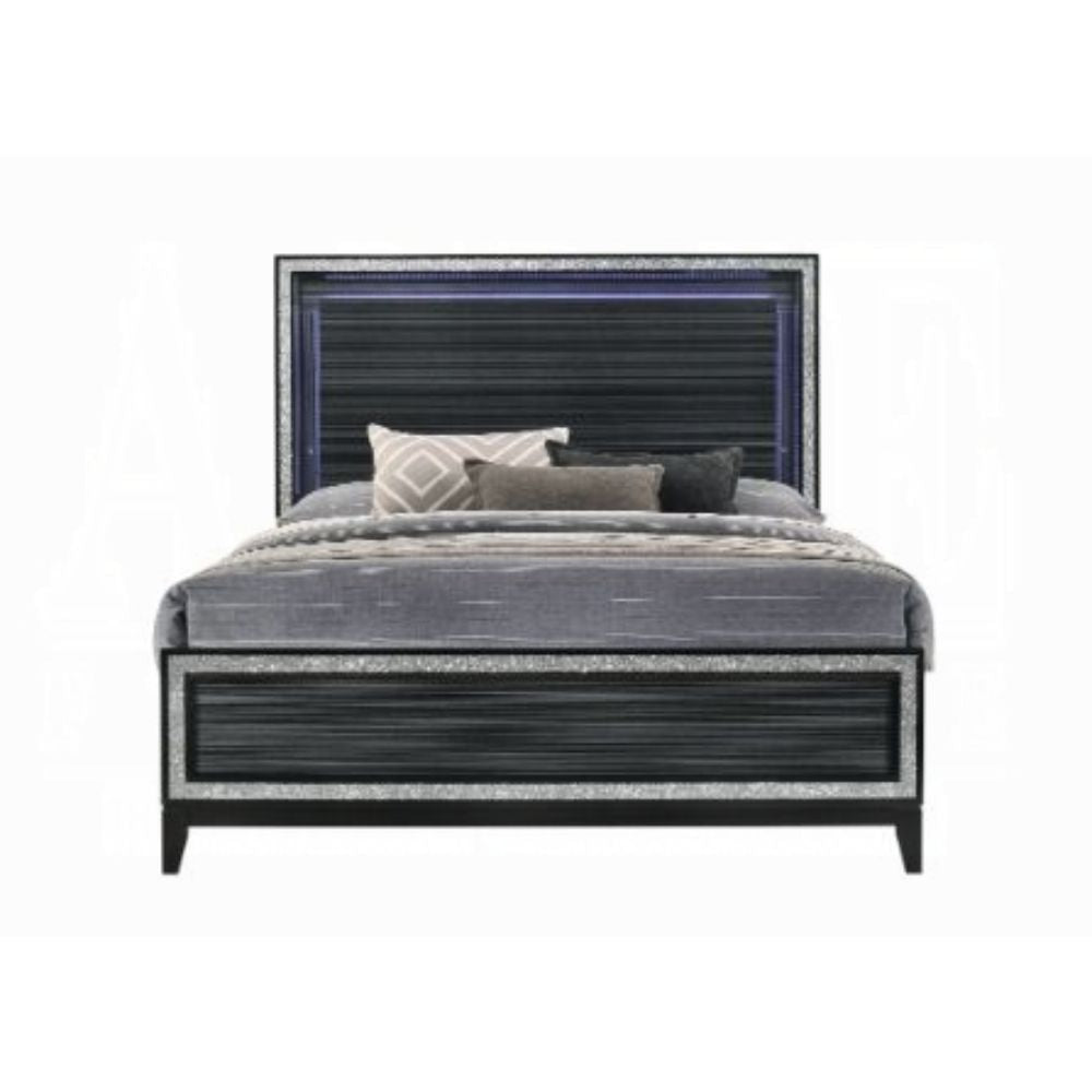 Anand Haiden Collection King Size Wooden Bed – LED Headboard, Modern Look