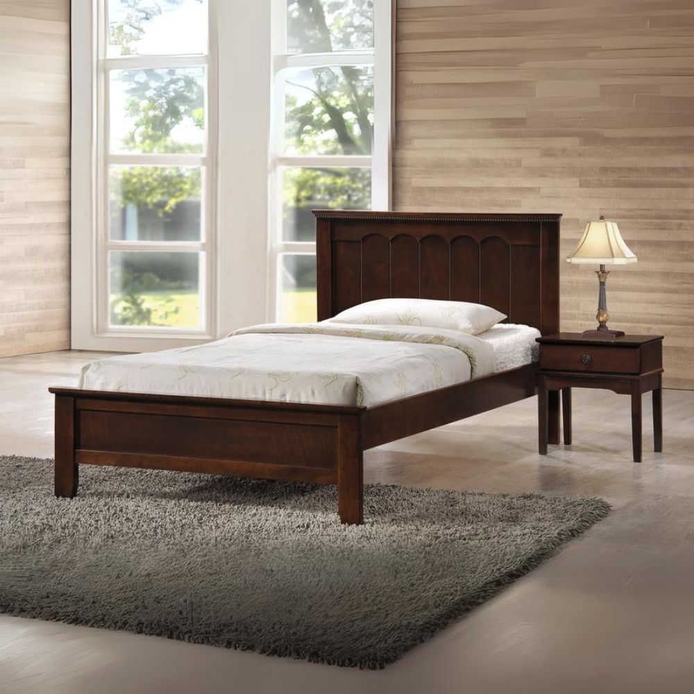 Schiuma Cappuccino Wood Contemporary Twin-Size Bed