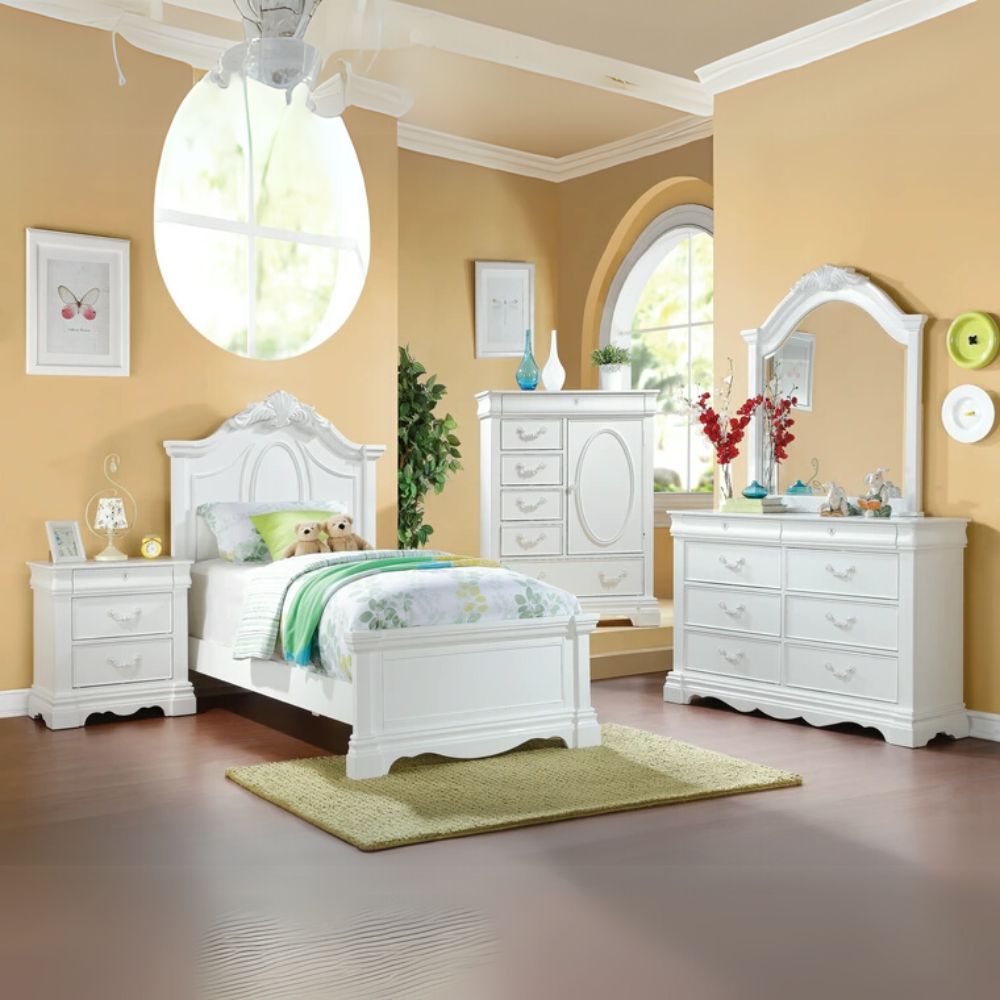 Estrella Twin Bed, White