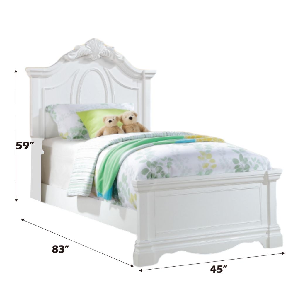 Estrella Twin Bed, White