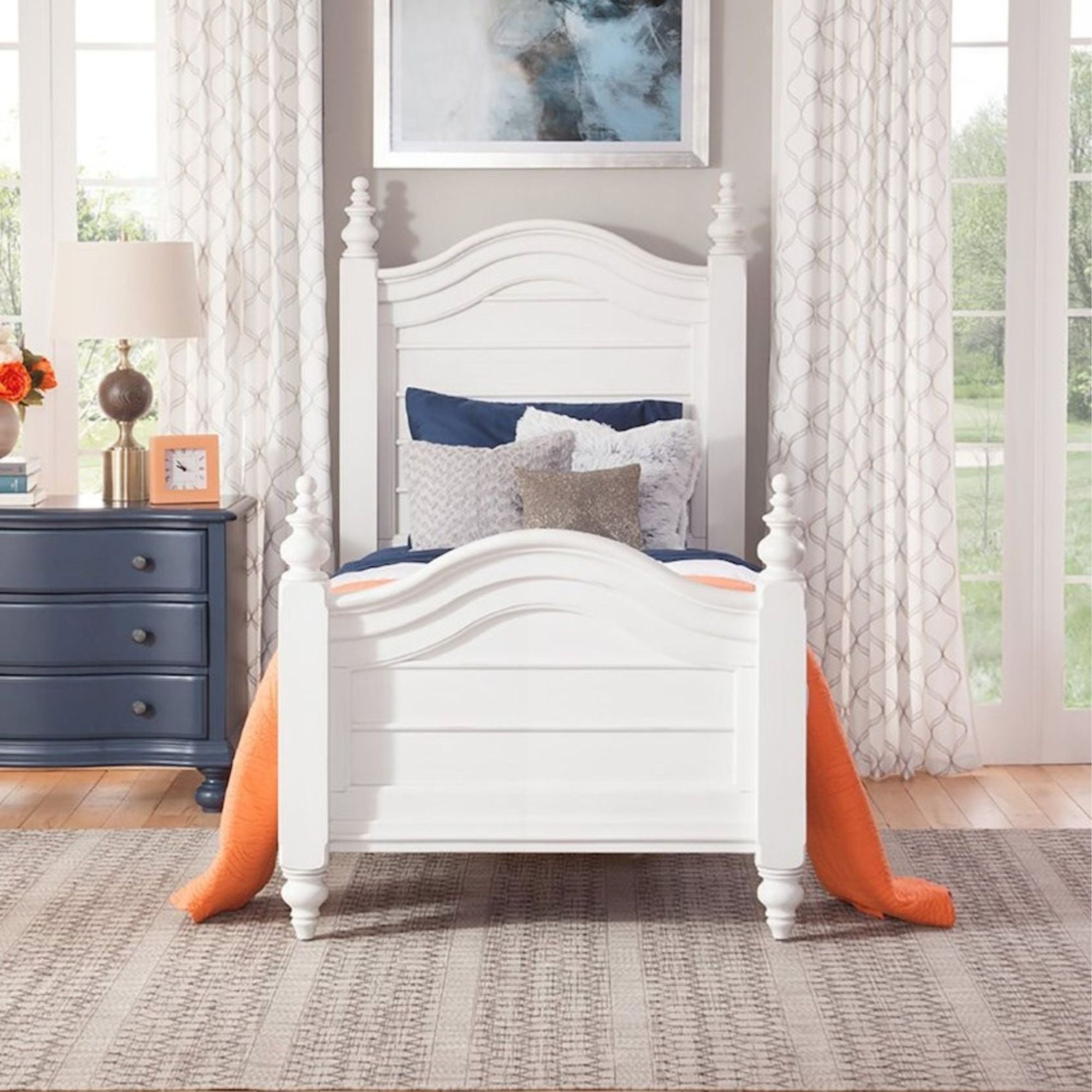 Rodanthe Twin Panel Bed - Dove White