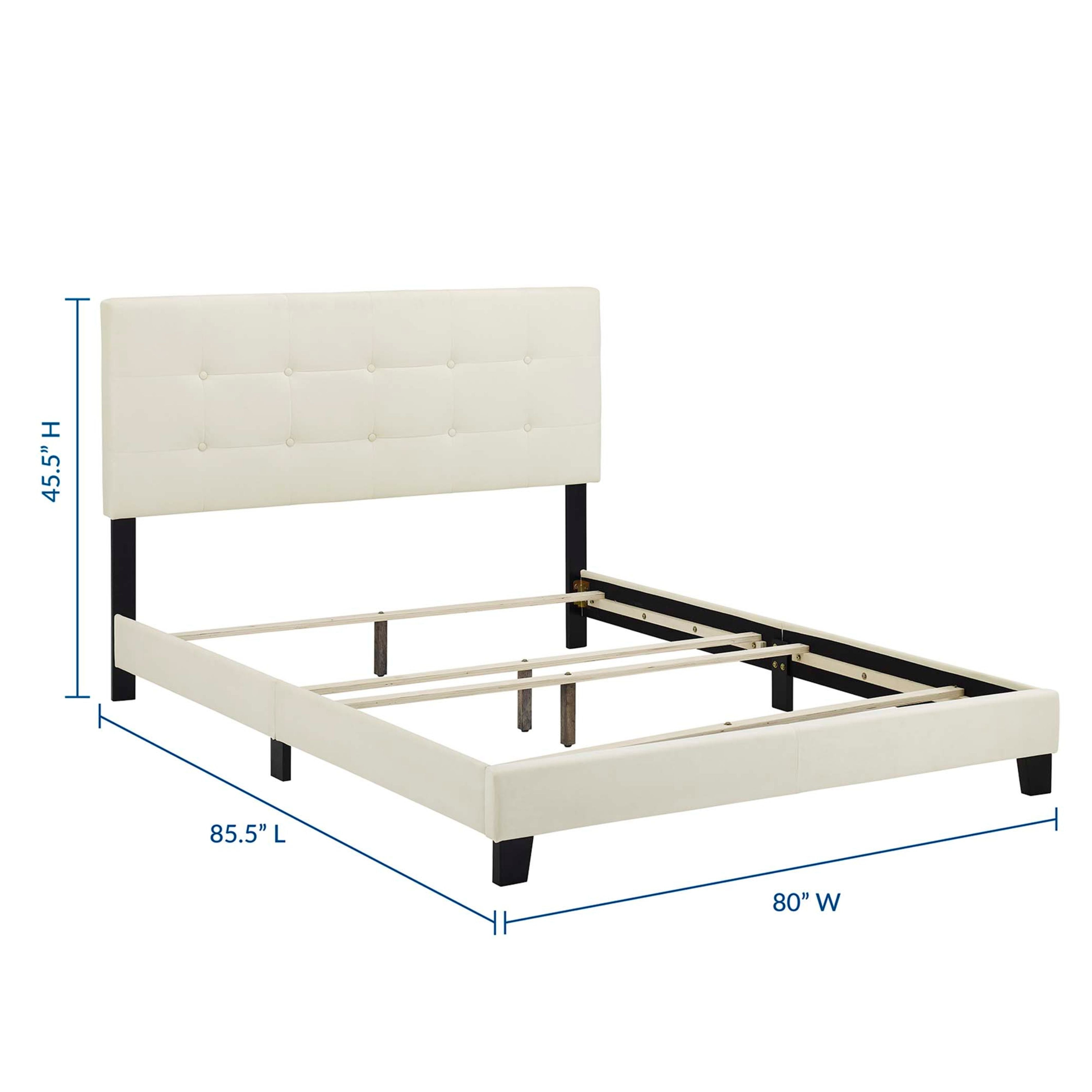 Amira Ivory King Performance Velvet Bed