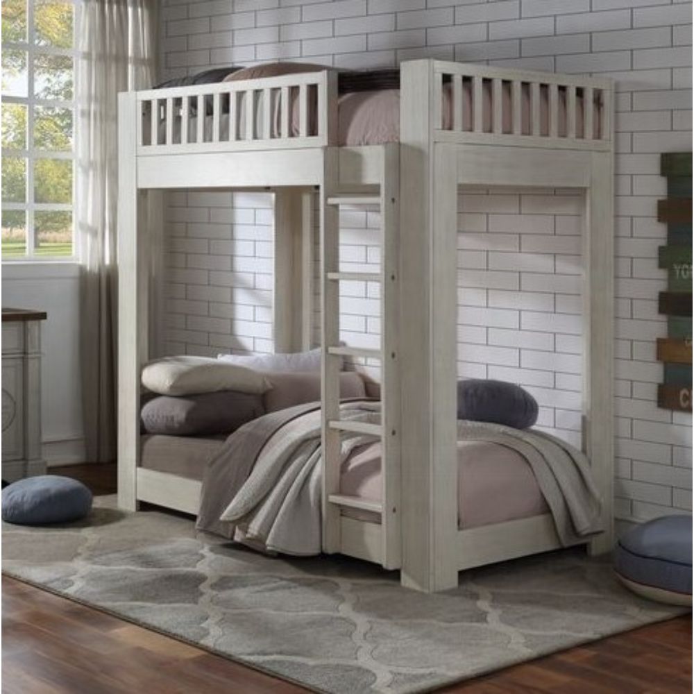 Cedro Bunk Bed (T/T), Weathered White Finish