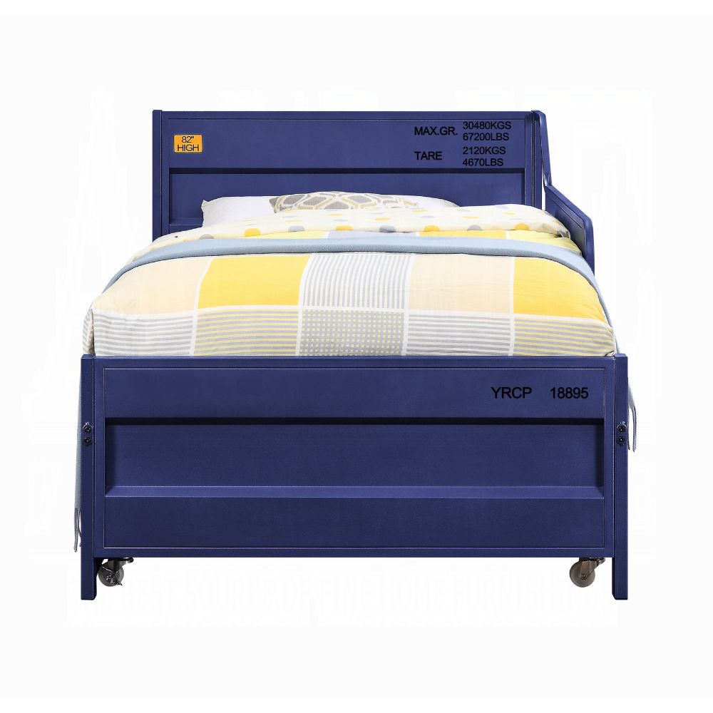 Ventura Cargo Twin Gunmetal Metal Daybed with Trundle  Industrial Space-Saving Design