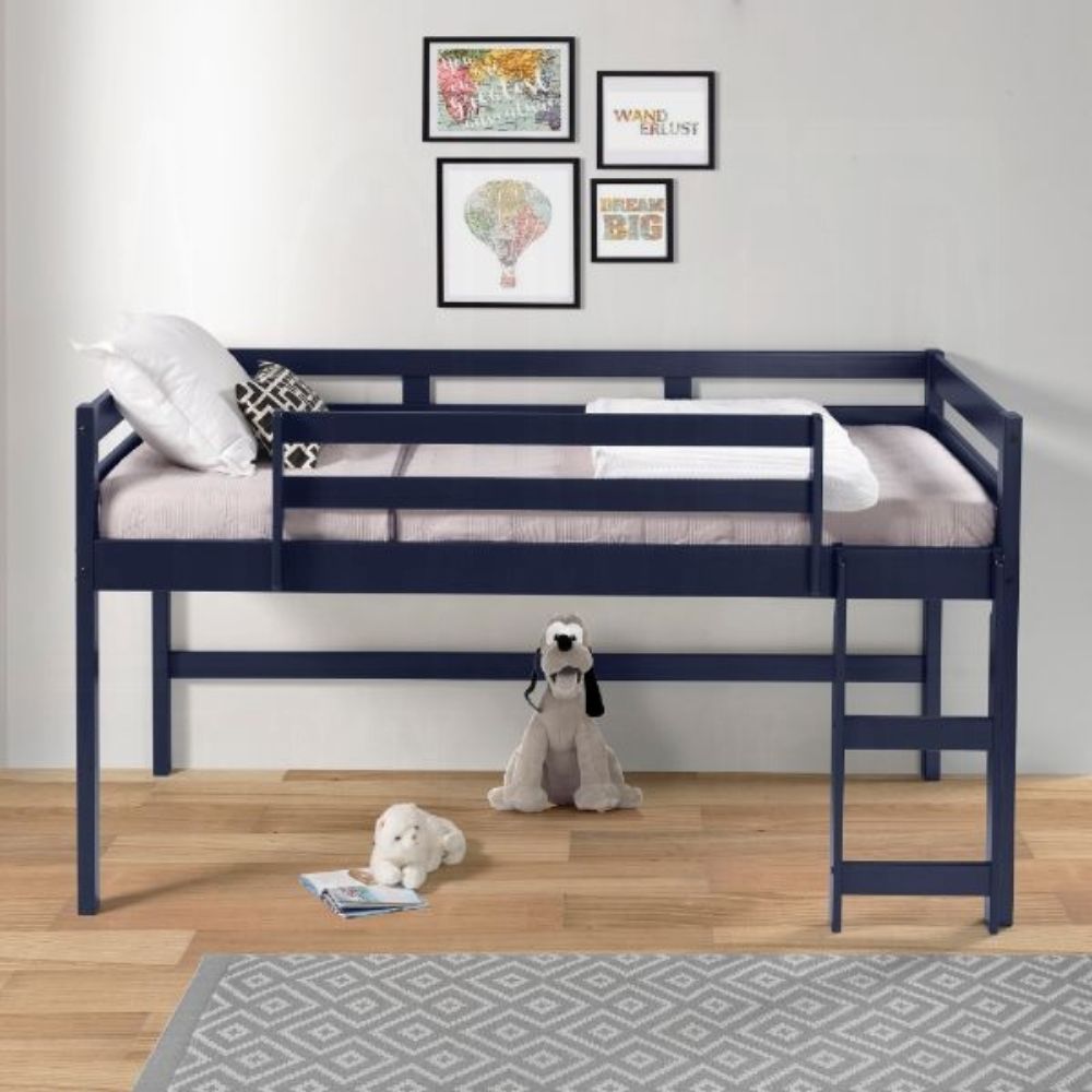 Lara Twin Loft Bed, Navy Blue Finish