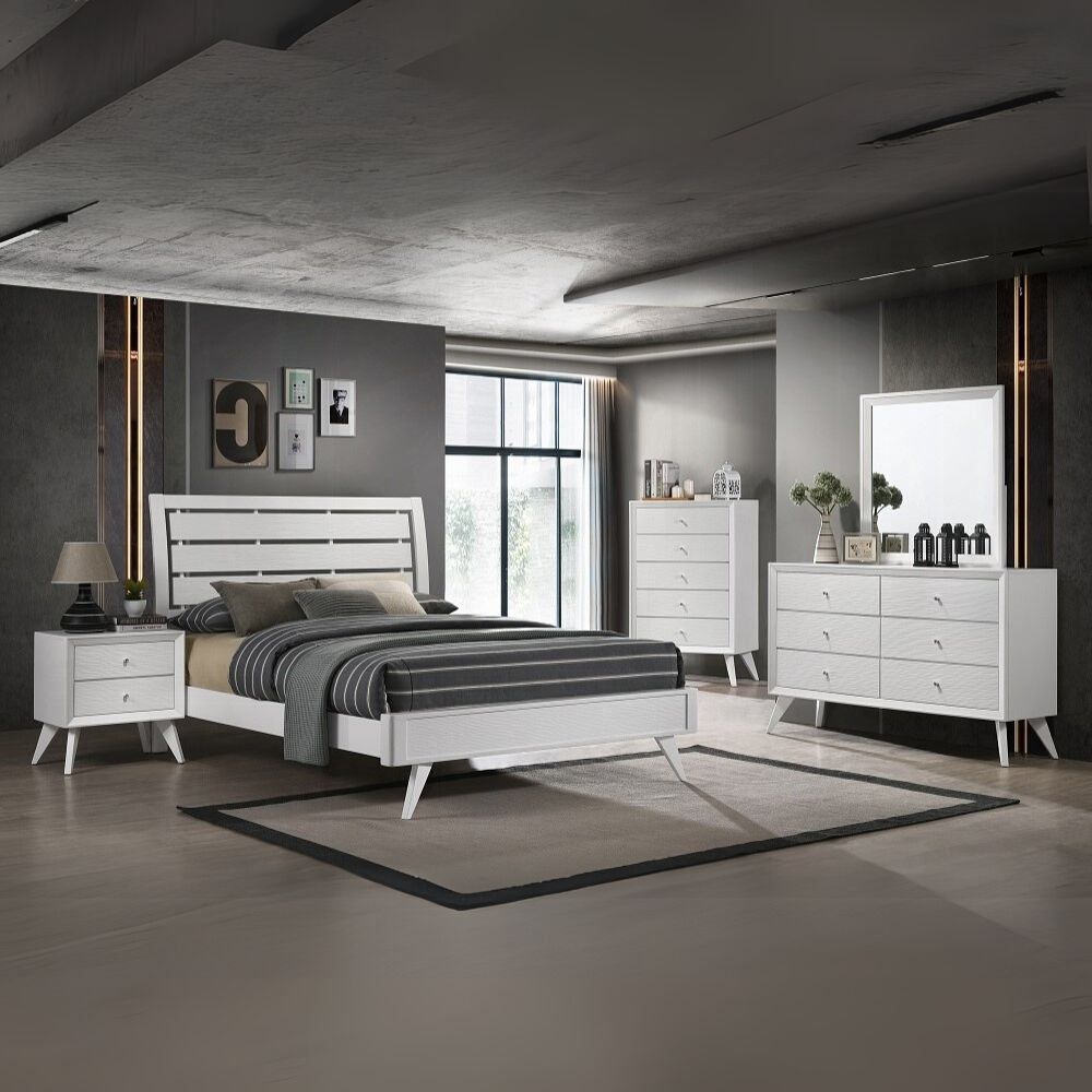 Cerys Queen Bed, White Finish