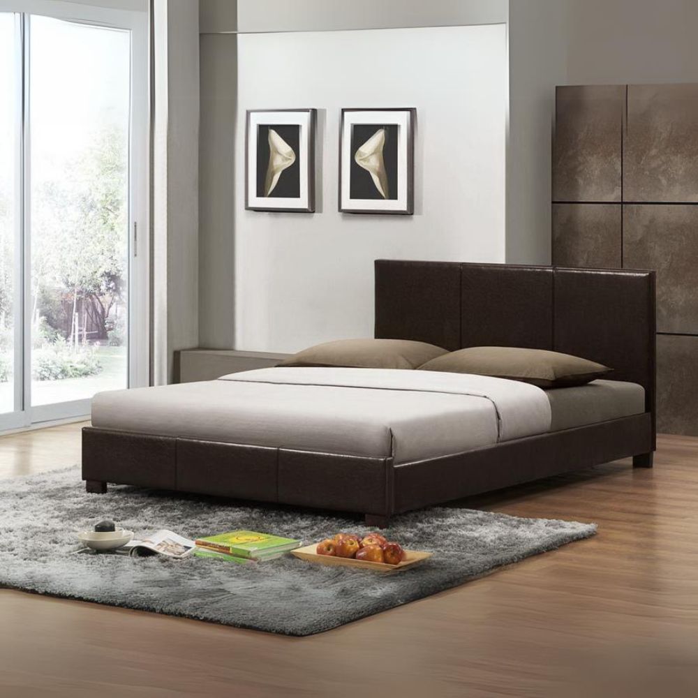 Pless Modern Style Dark Brown Queen Size Bed