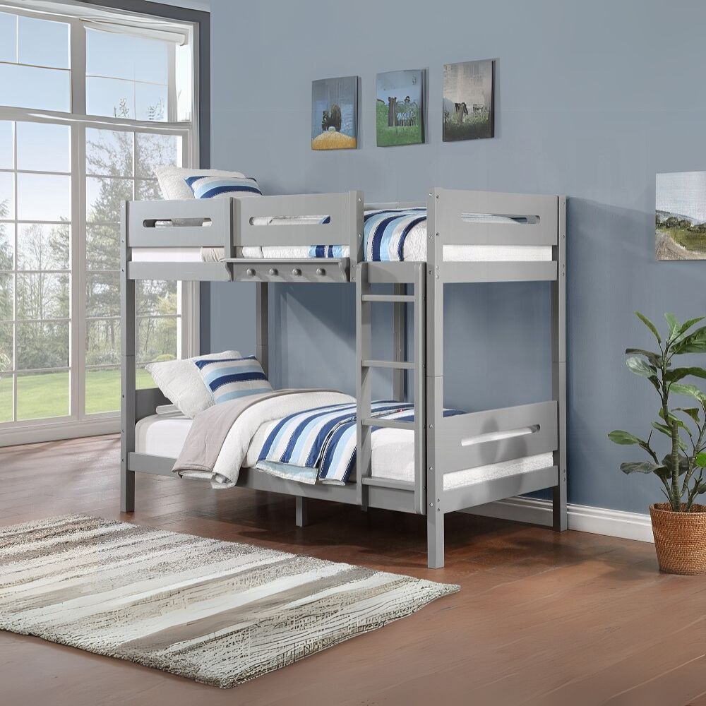 Edah Bunk Bed (T/T), Gray Finish