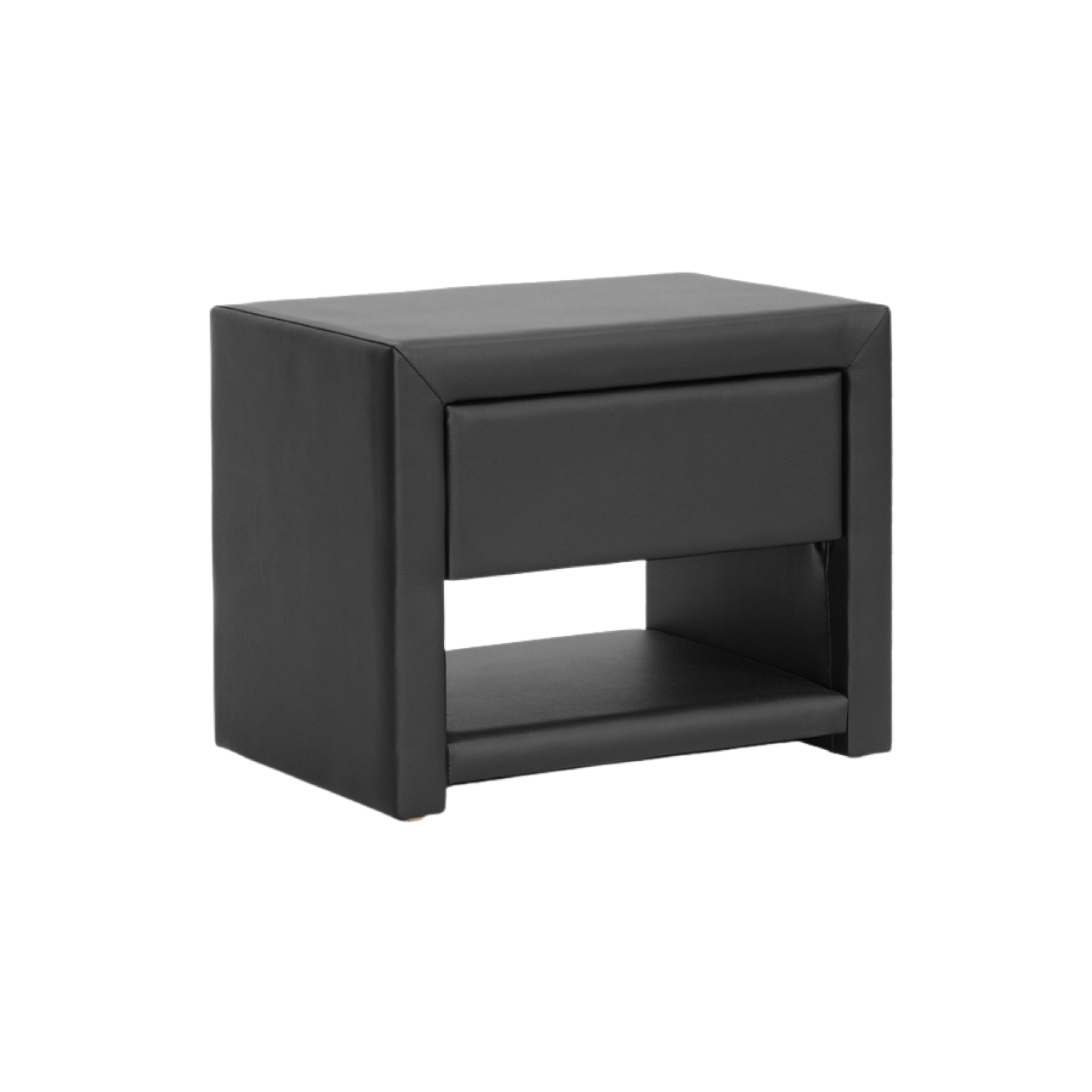 Massey White Upholstered Modern Nightstand