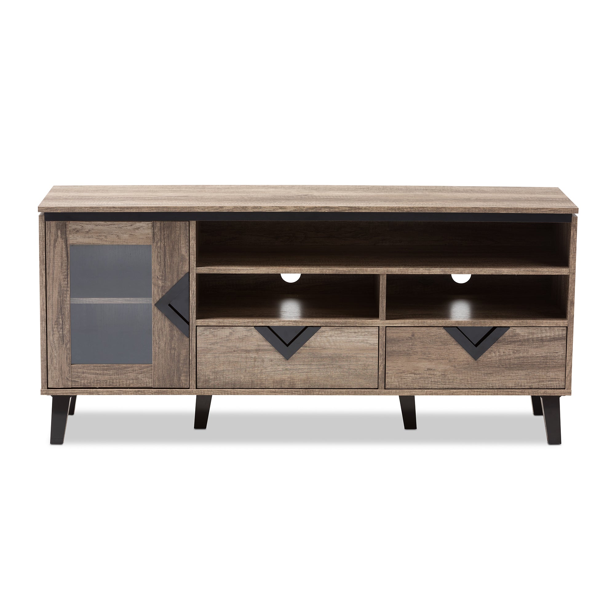 Cardiff Modern and Contemporary Light Brown Wood 55-Inch TV Stand