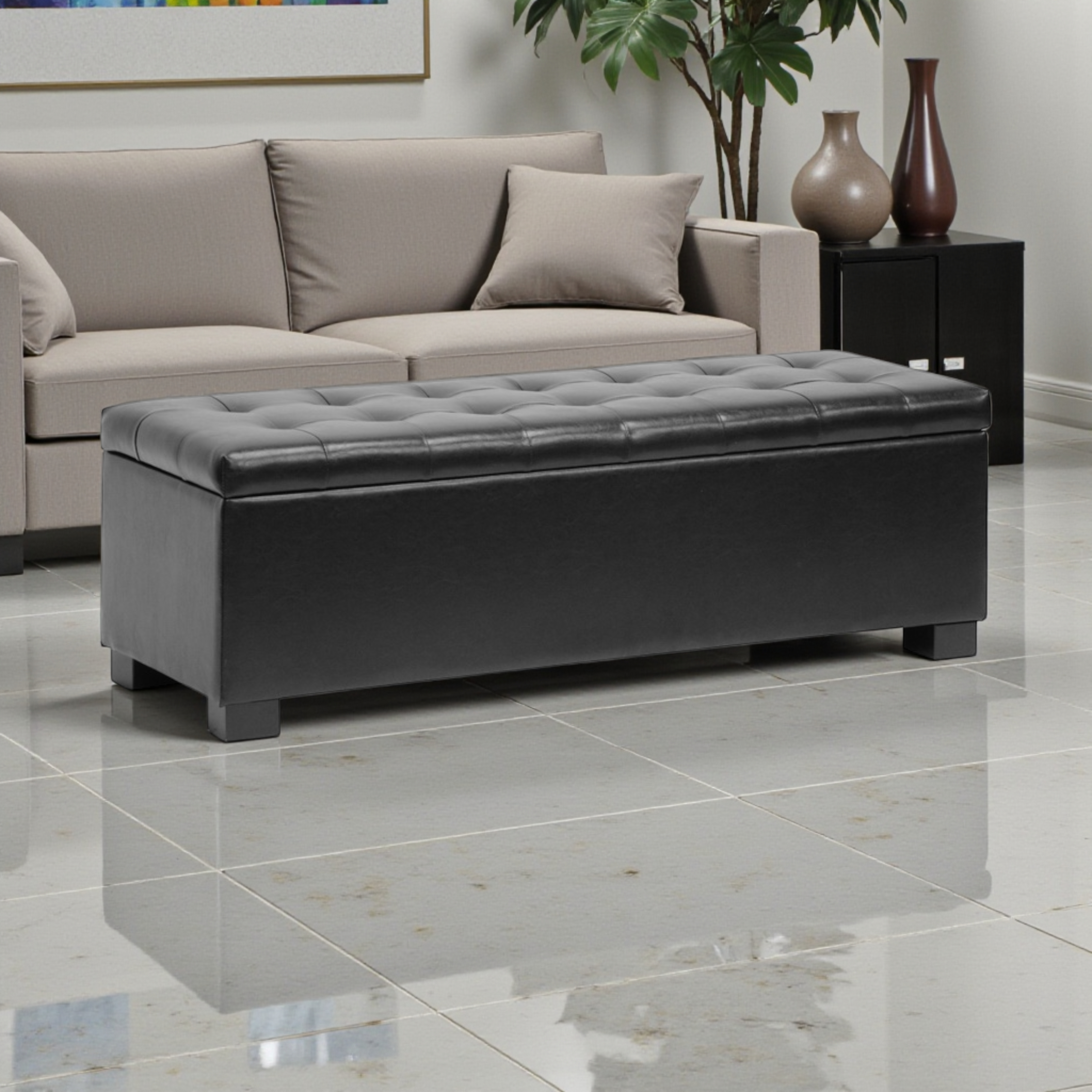 Roanoke Contemporary Ottoman With Storage