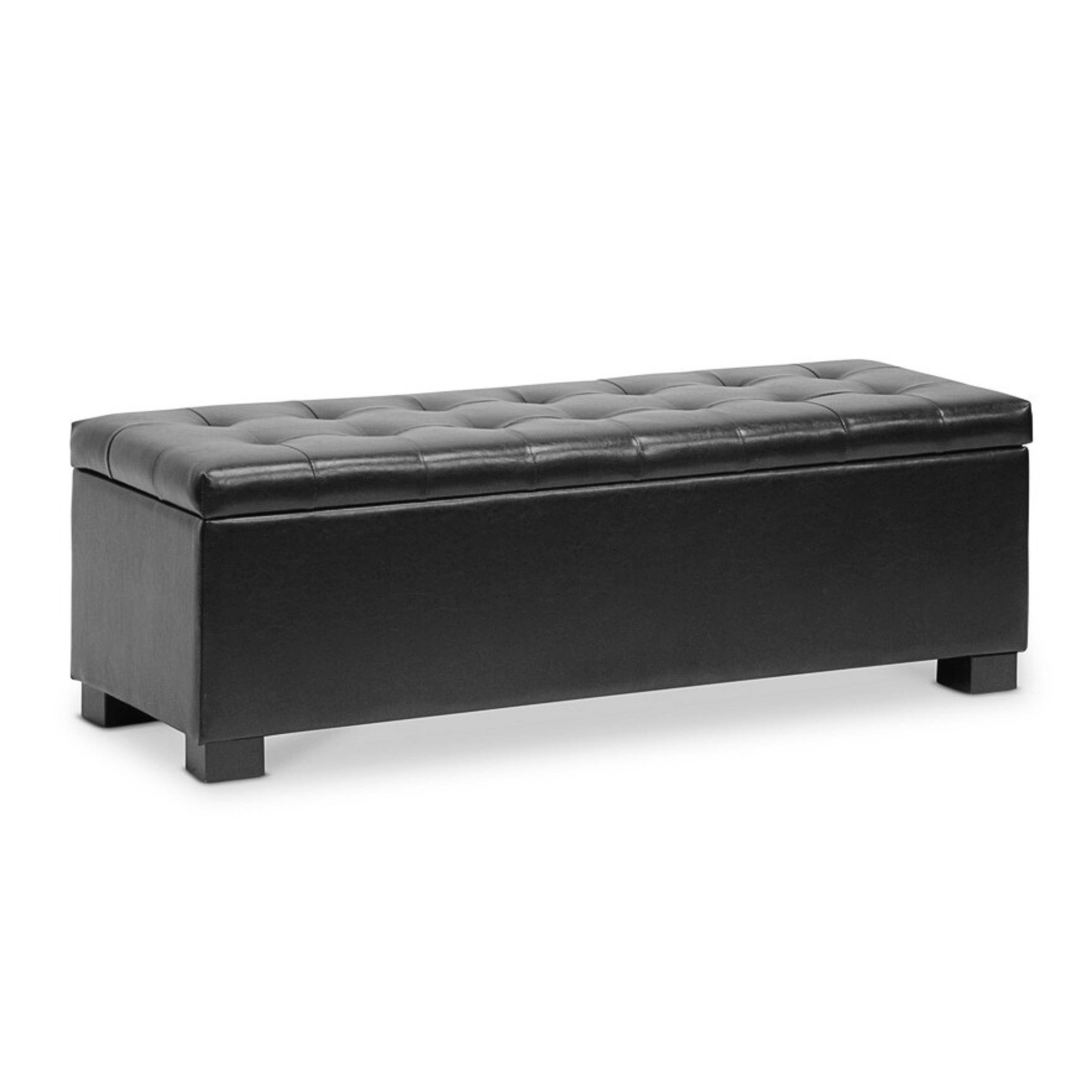Roanoke Black Contemporary Ottoman With Storage