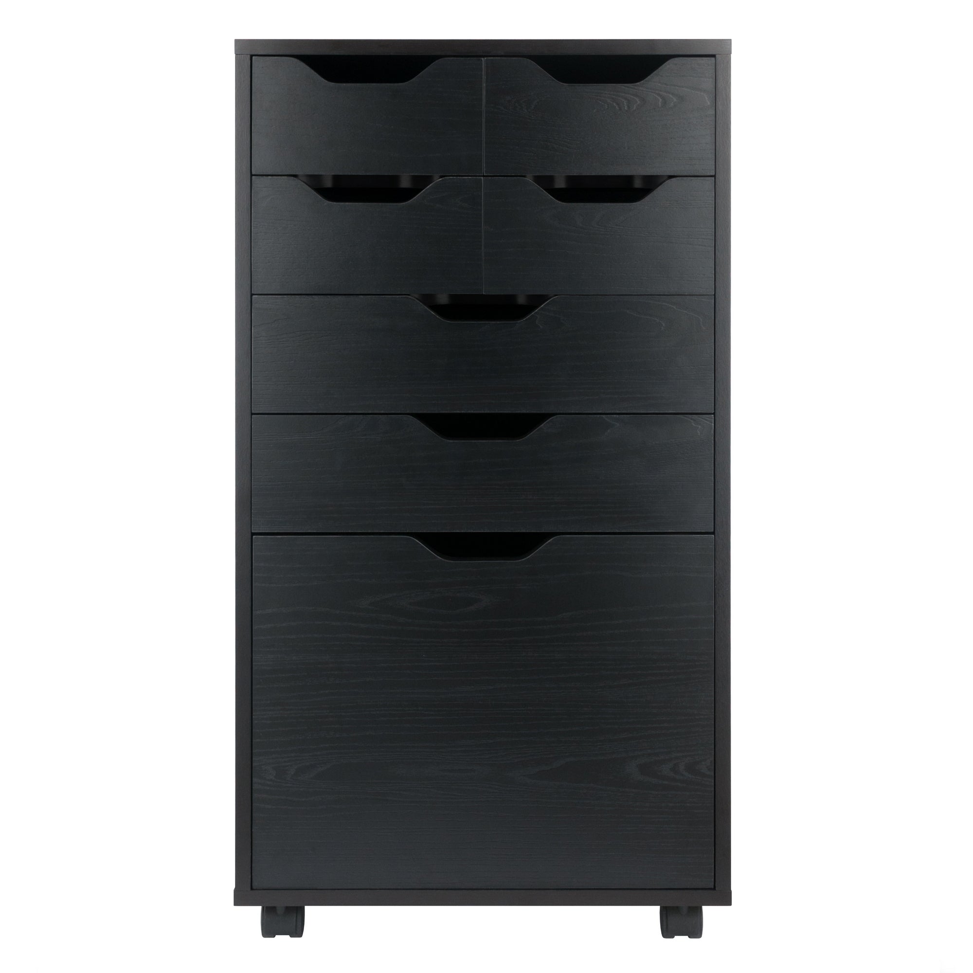 Halifax Bins & Drawers Multi-Storage Tall Mobile Cabinet, Black