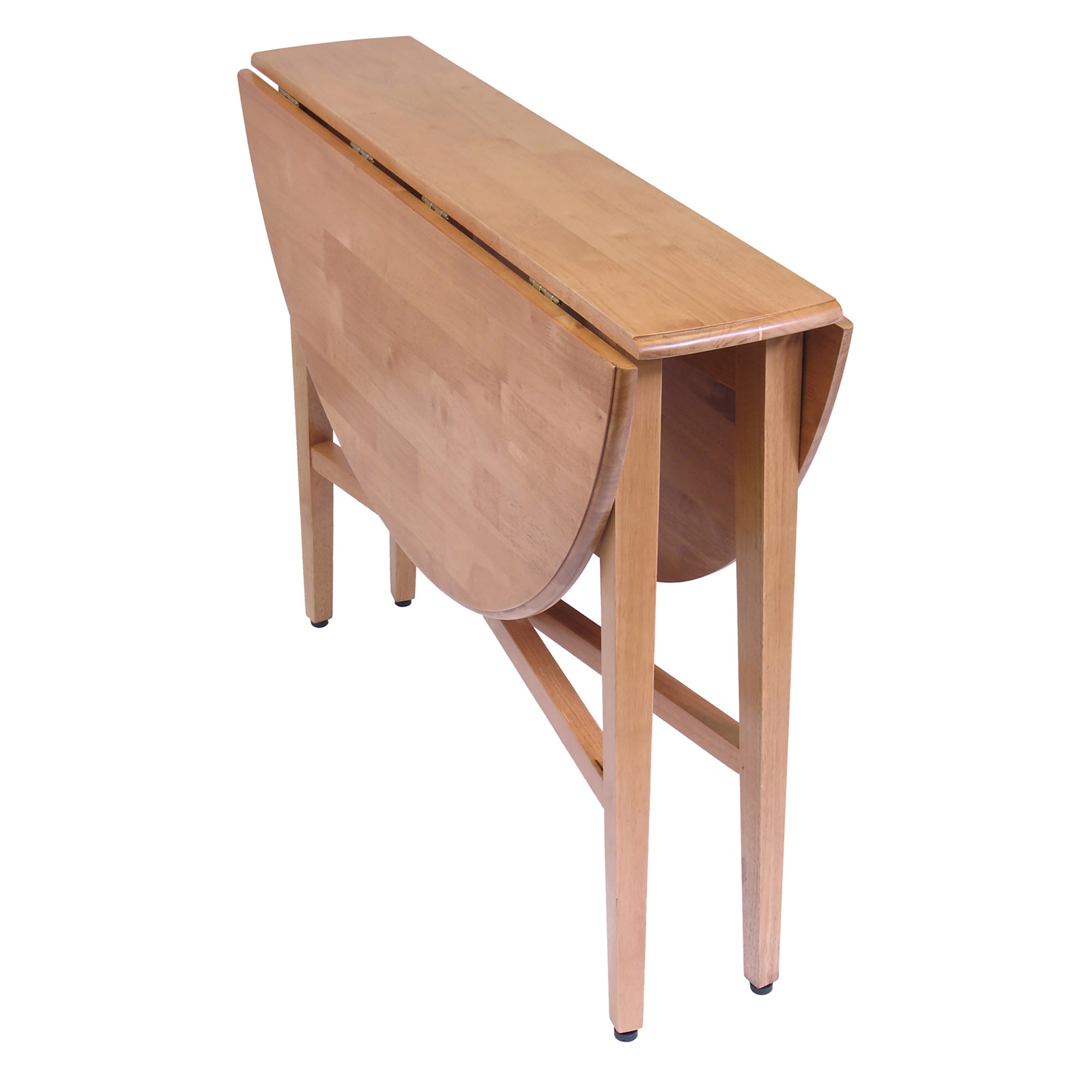 Hannah Double Drop Leaf Round Dining Table, Light Oak
