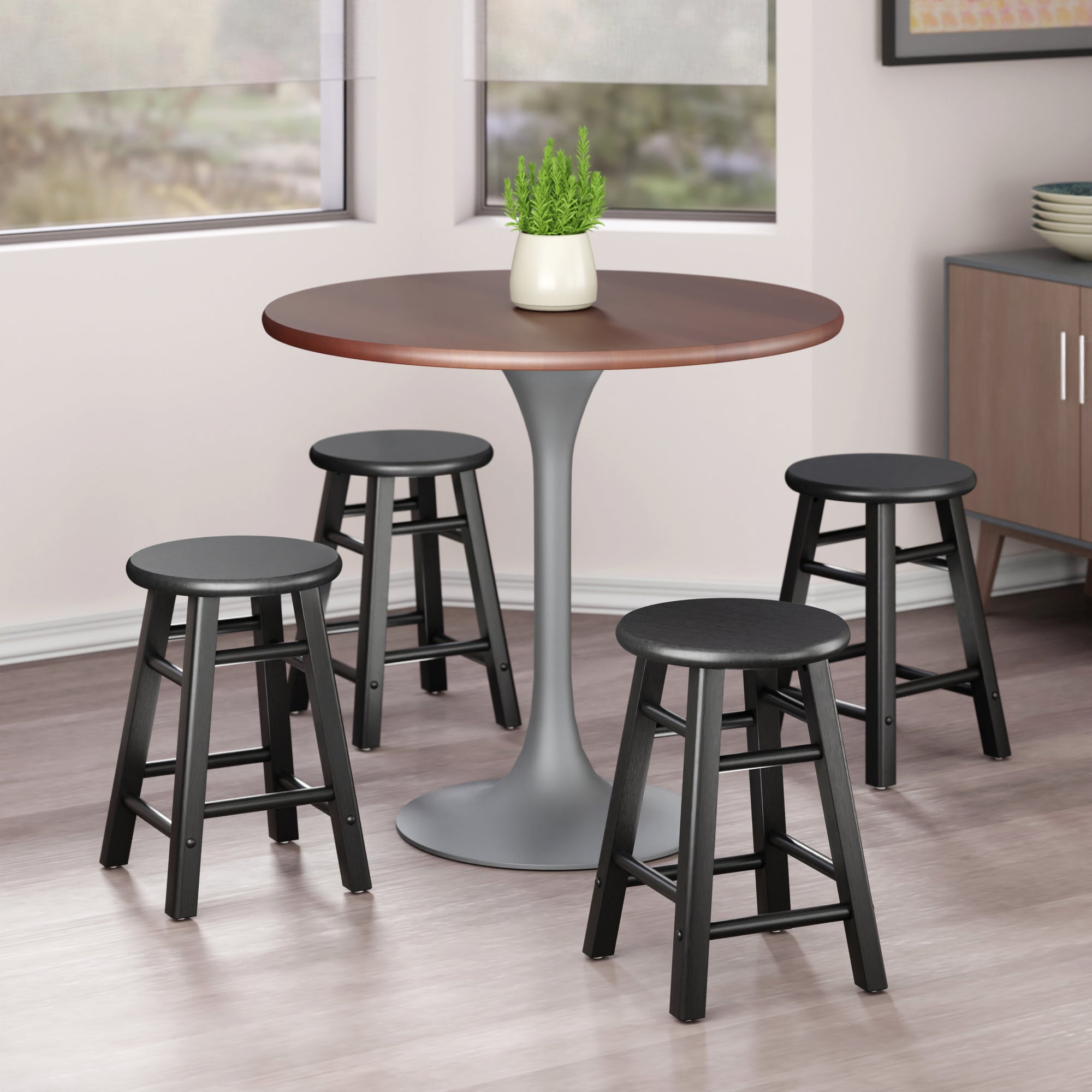 Element 2-Pc Dining Stool Set, Black