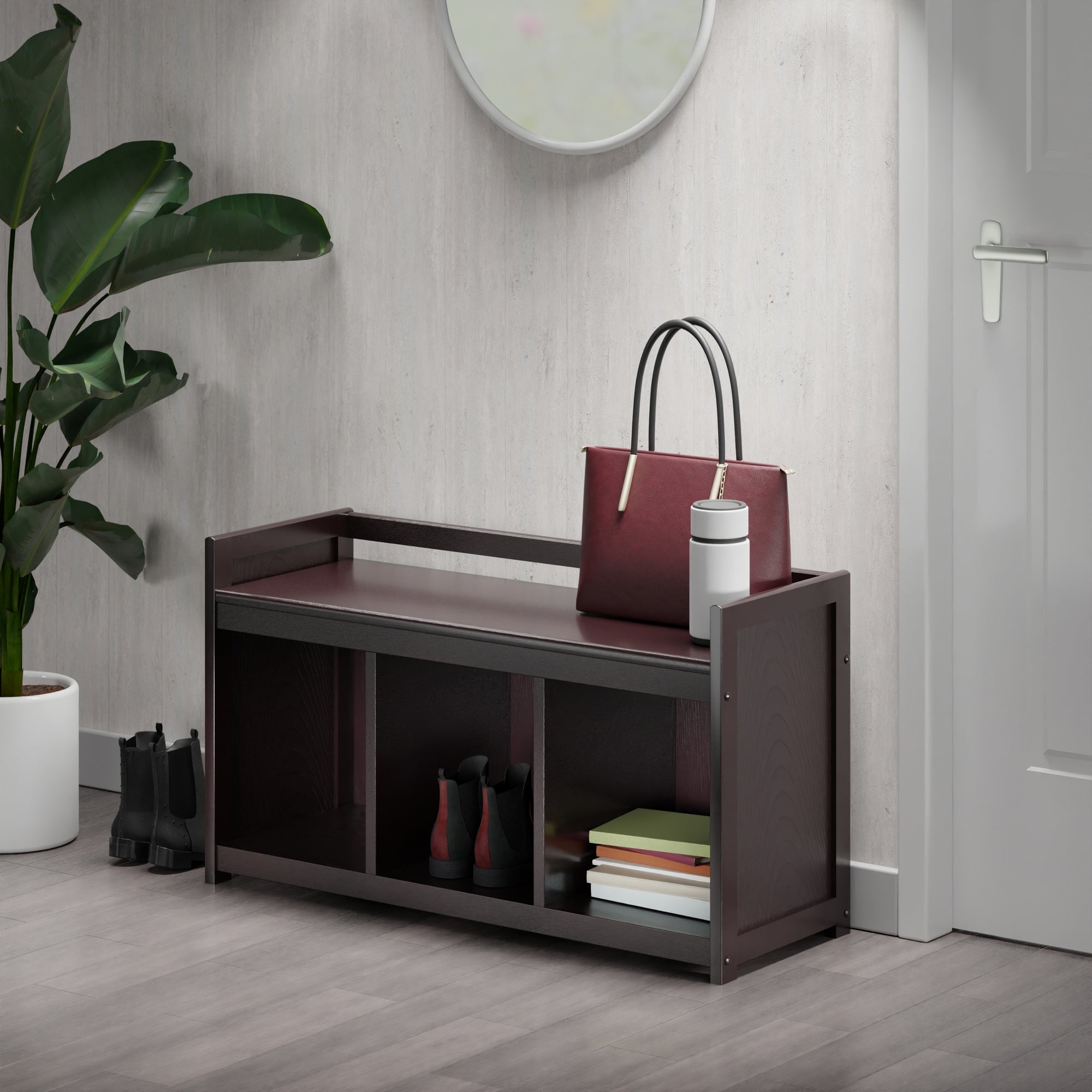 Addison Entryway Storage Bench, Espresso
