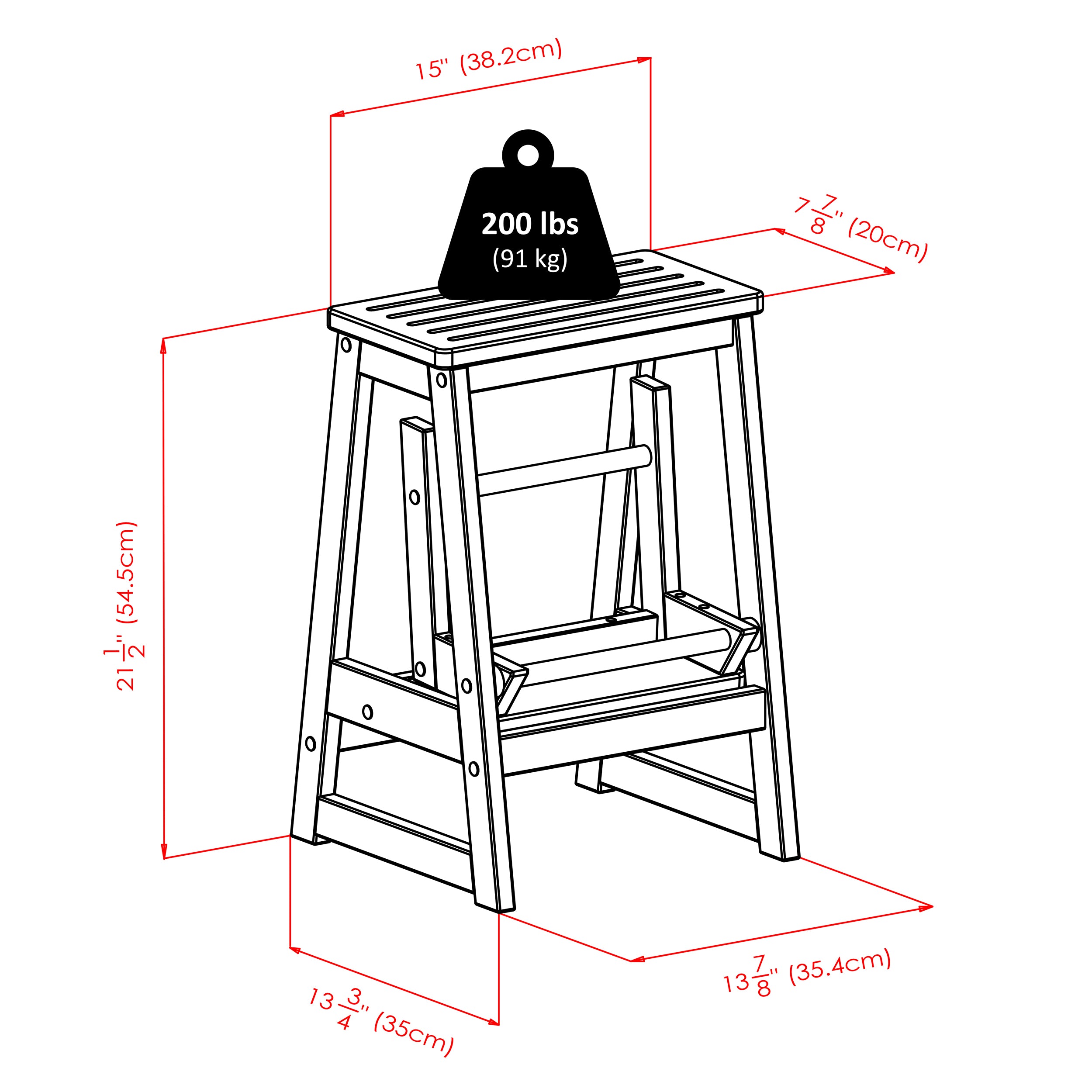 Ascend Step Stool, Walnut