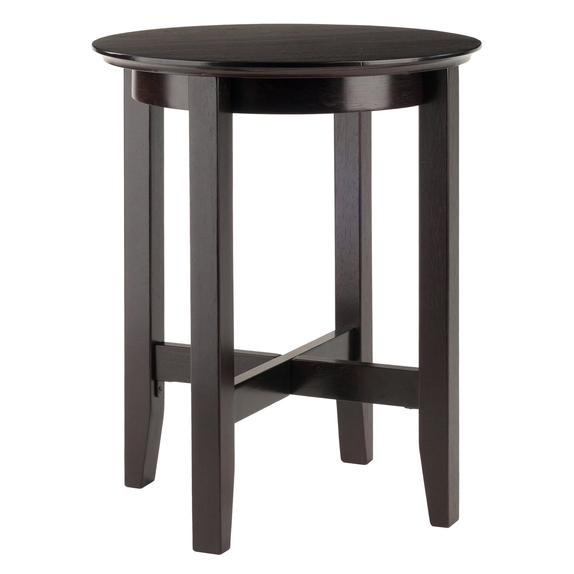 Toby Round Accent End Table, in Espresso