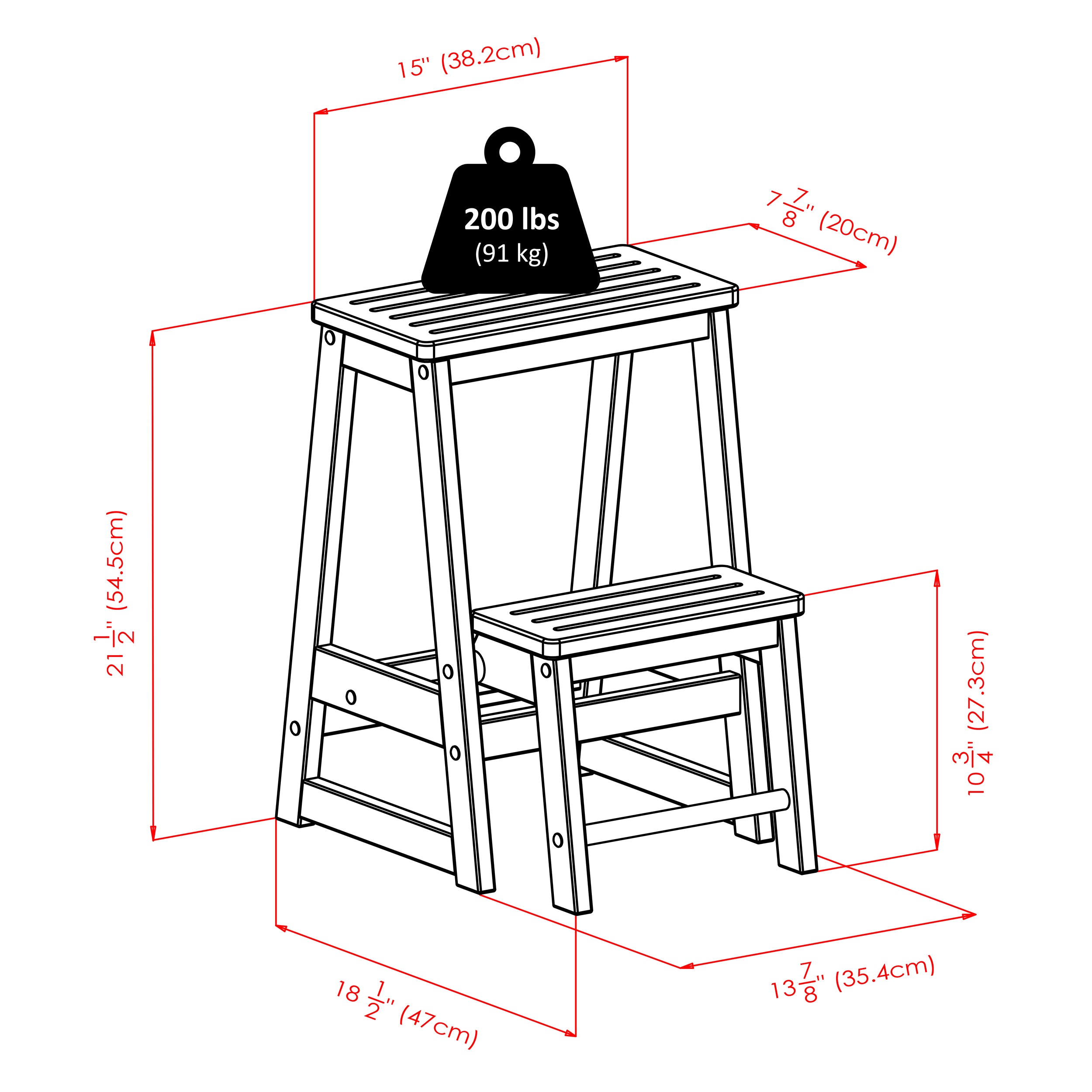 Ascend Step Stool, Walnut