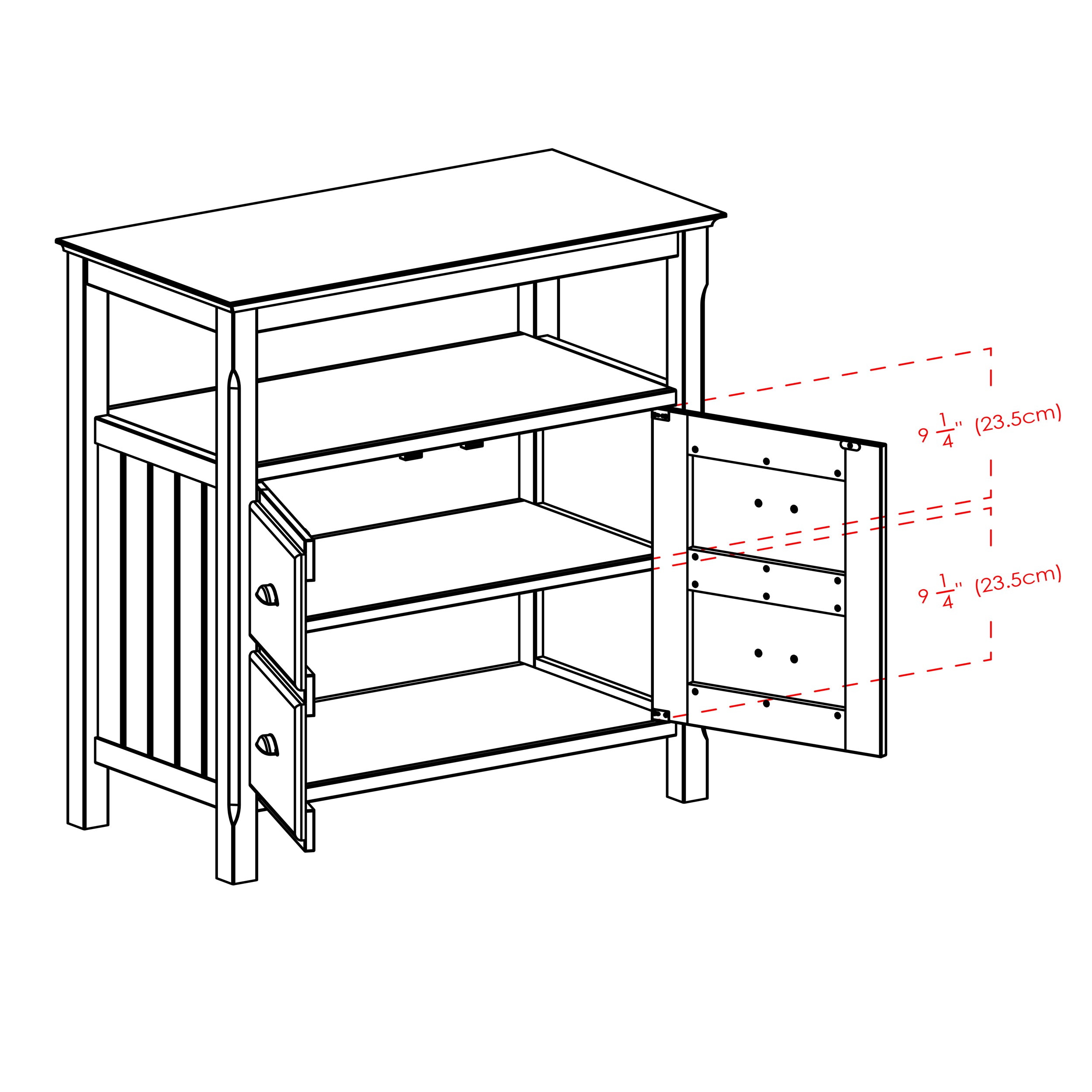 Timber Buffet Cabinet, Black