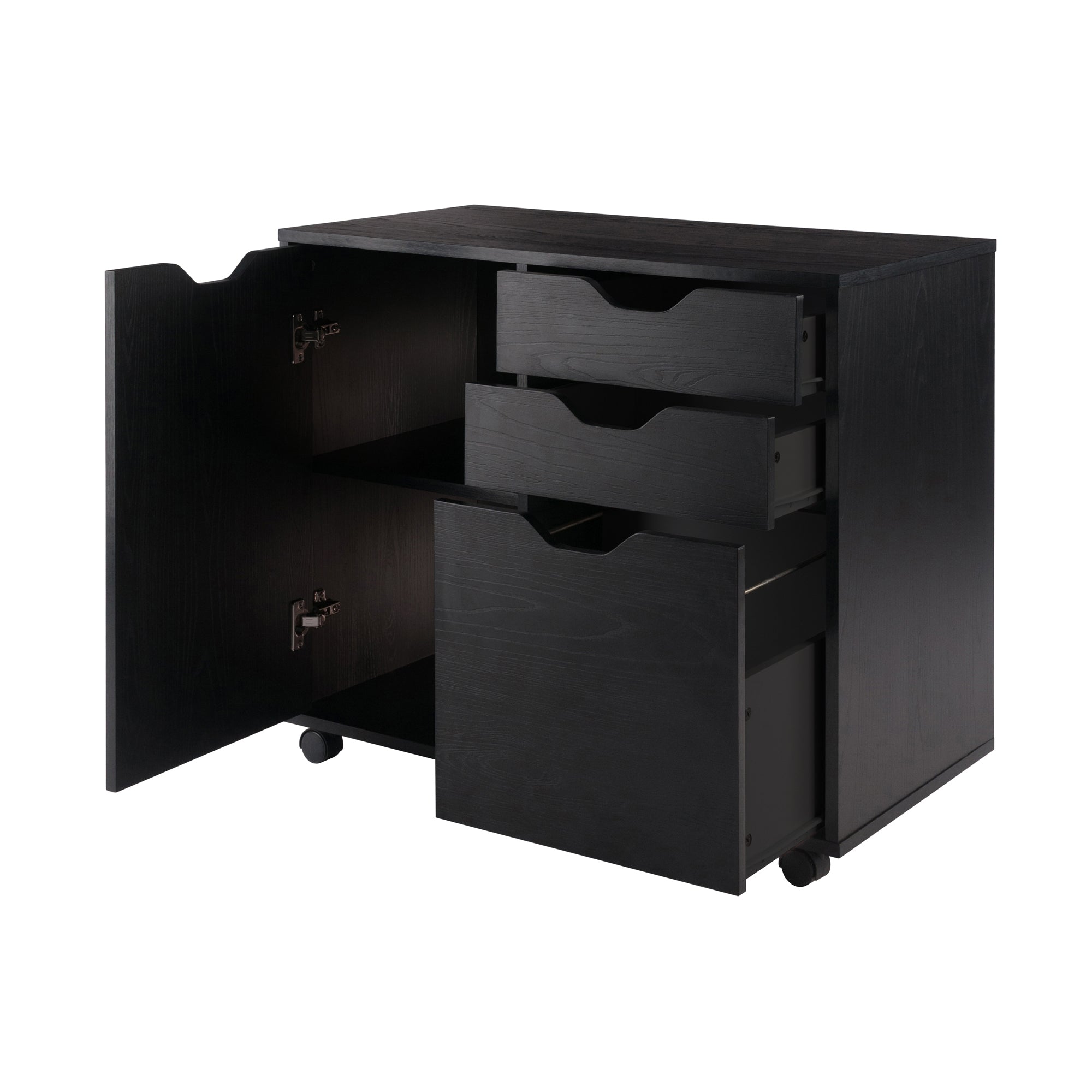 Halifax 2-Section Mobile Filing Cabinet, Black