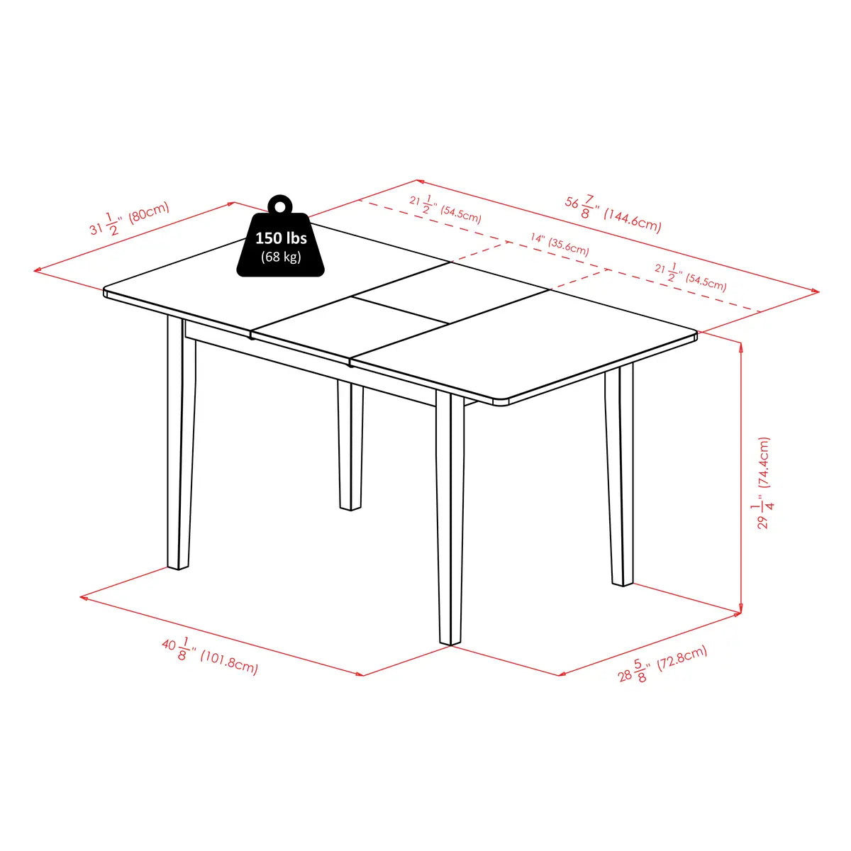 Darren 5-pc Set Dining Table w/X-Back Chairs, Walnut