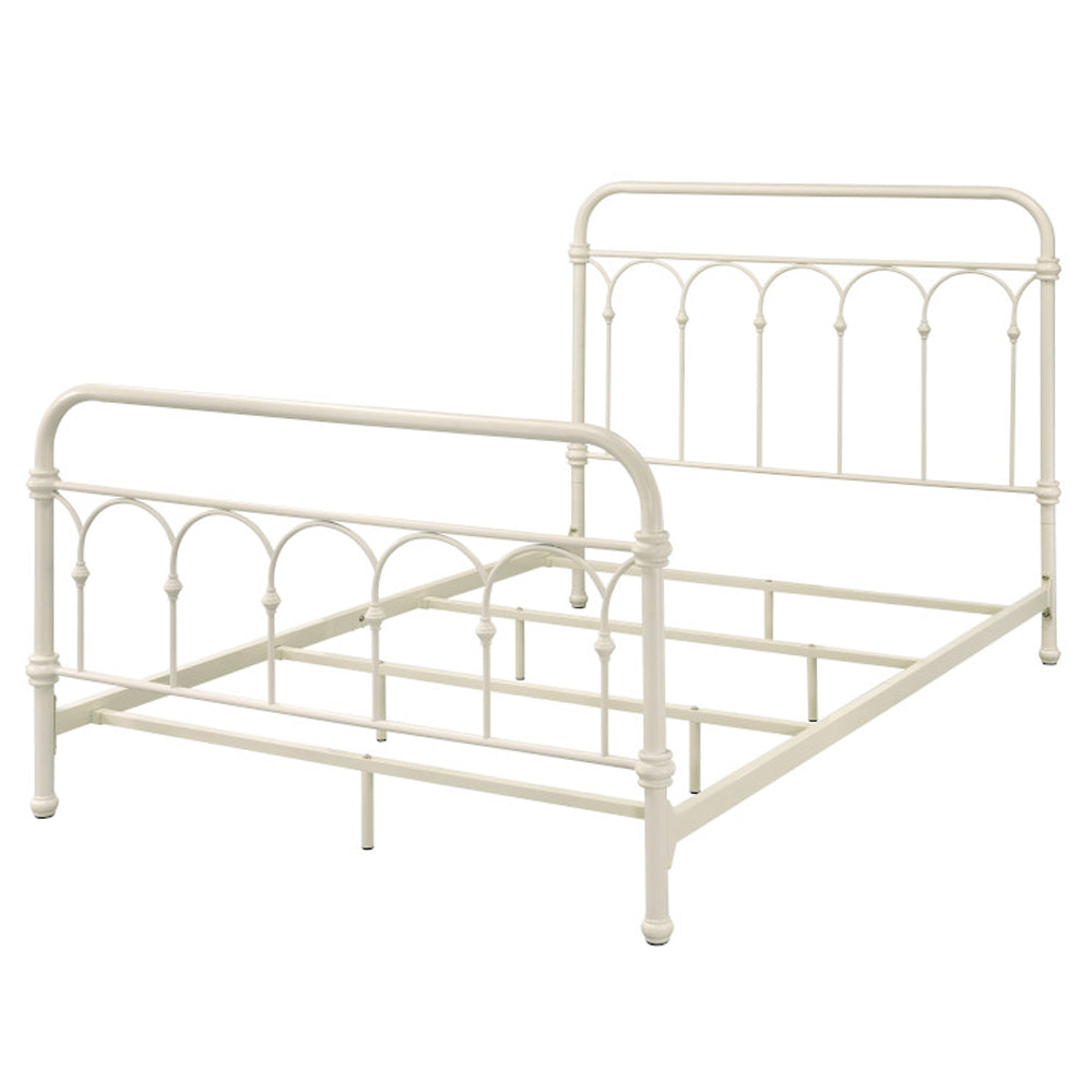 Hamona Citron Full Bed White Wood – Modern Low Profile Platform Frame