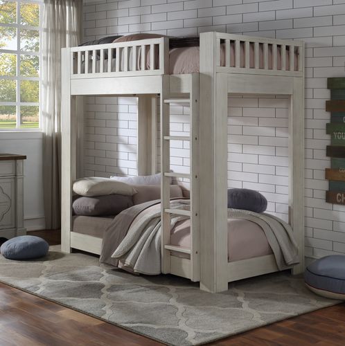 Cedro Bunk Bed (T/T), Weathered White Finish