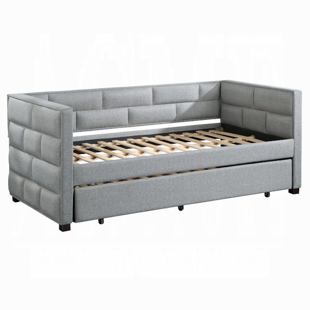 Ebbo Daybed w/Trundle (Twin), Gray Fabric