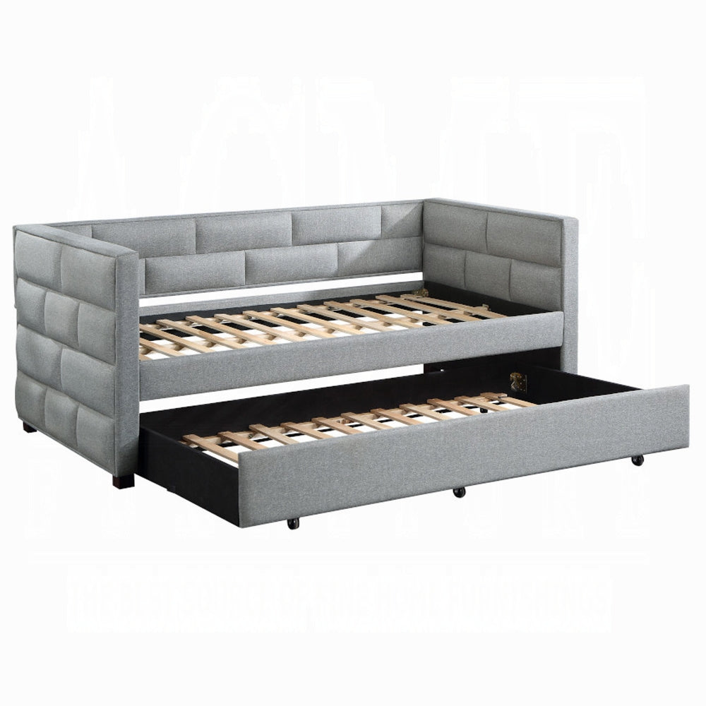 Ebbo Daybed w/Trundle (Twin), Gray Fabric