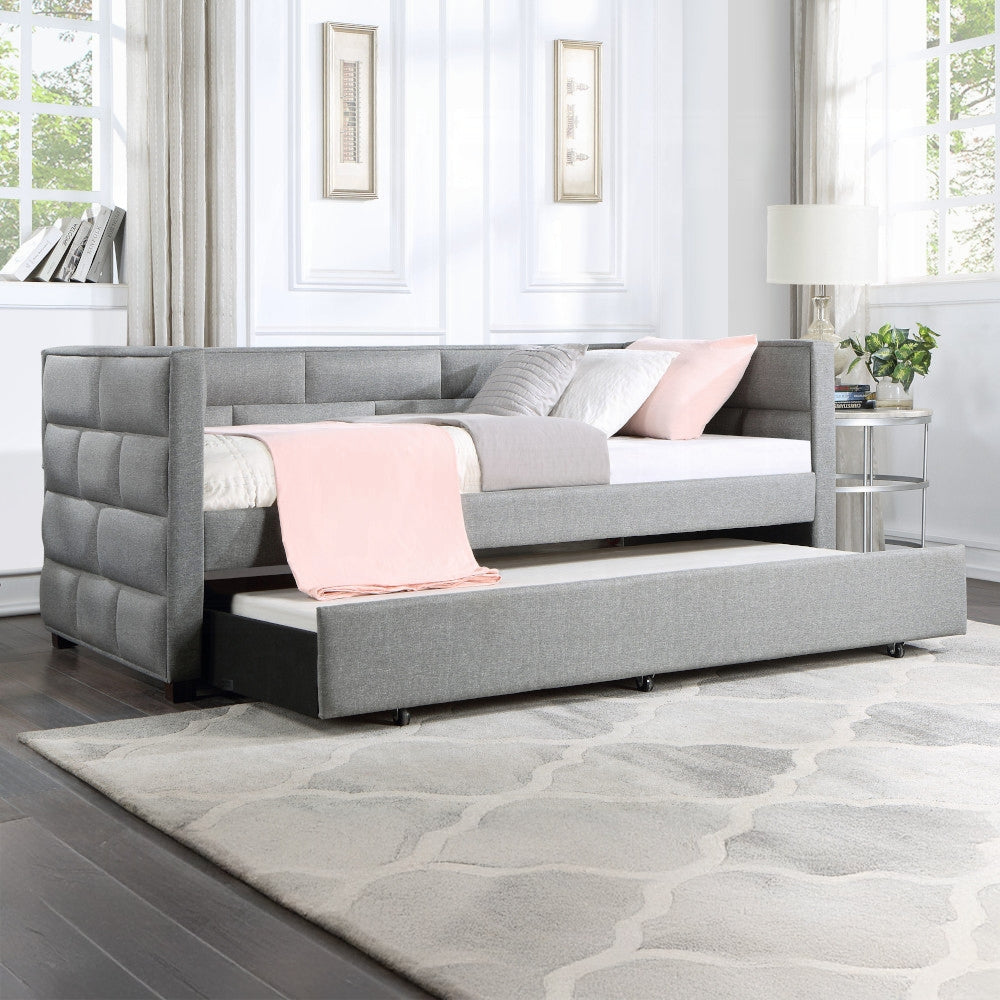 Ebbo Daybed w/Trundle (Twin), Gray Fabric