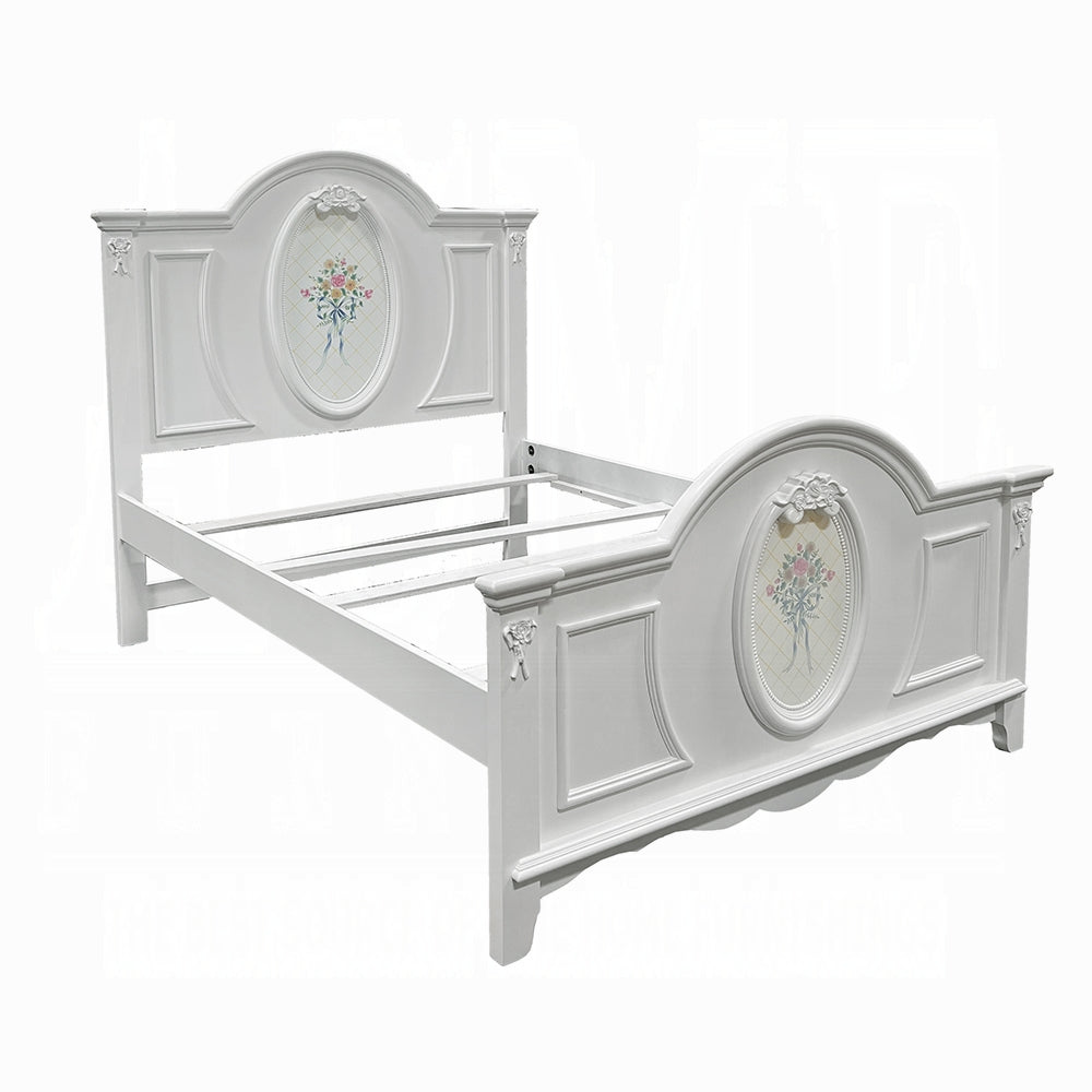 Flora Full Bed , White Finish