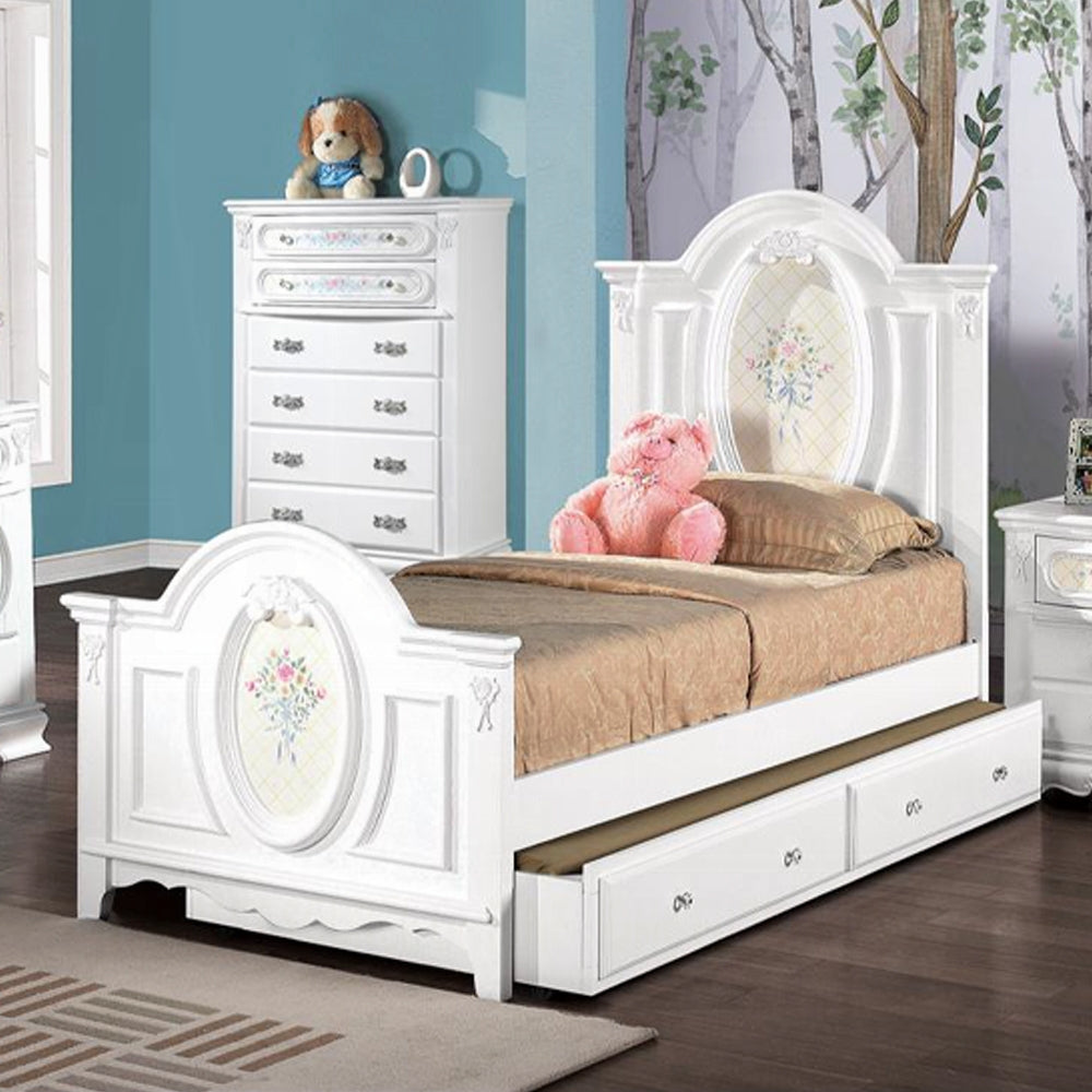 Flora Full Bed , White Finish