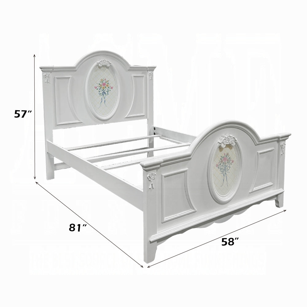 Flora Full Bed , White Finish