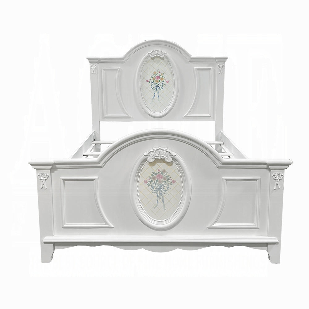 Flora Twin Bed , White Finish