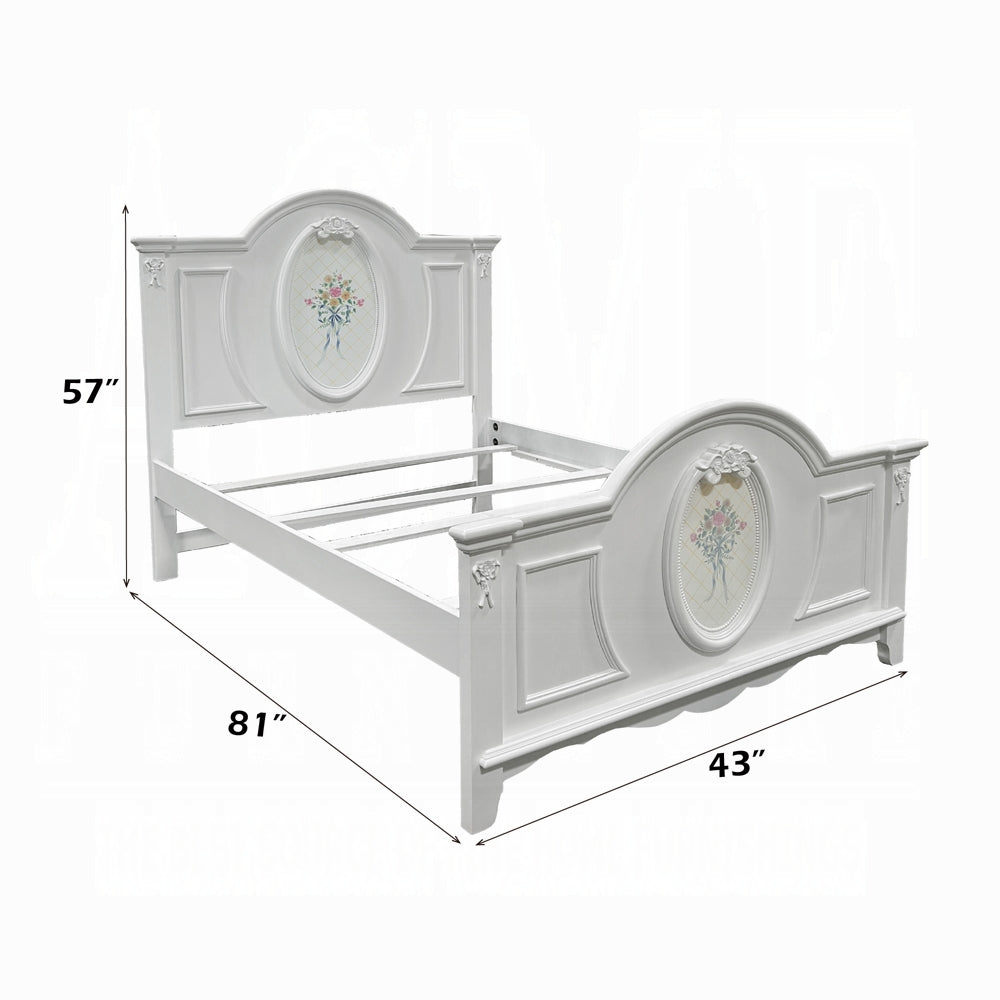 Flora Twin Bed , White Finish