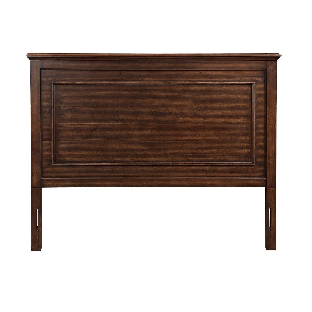 Everett Franklin Full Brushed Walnut Wood 4-Piece Bedroom Set – Classic Style Complete Furniture Collection