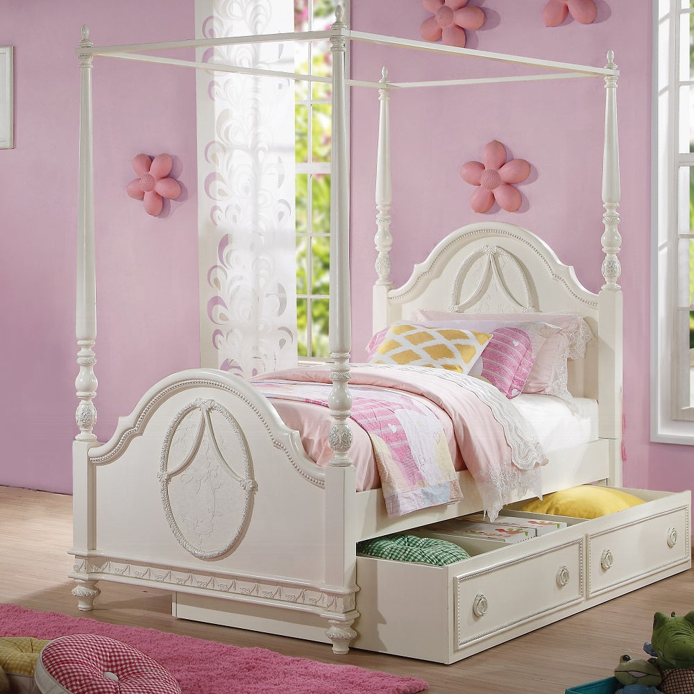 Dorothy Full Bed (Wooden Poster), Ivory Finish